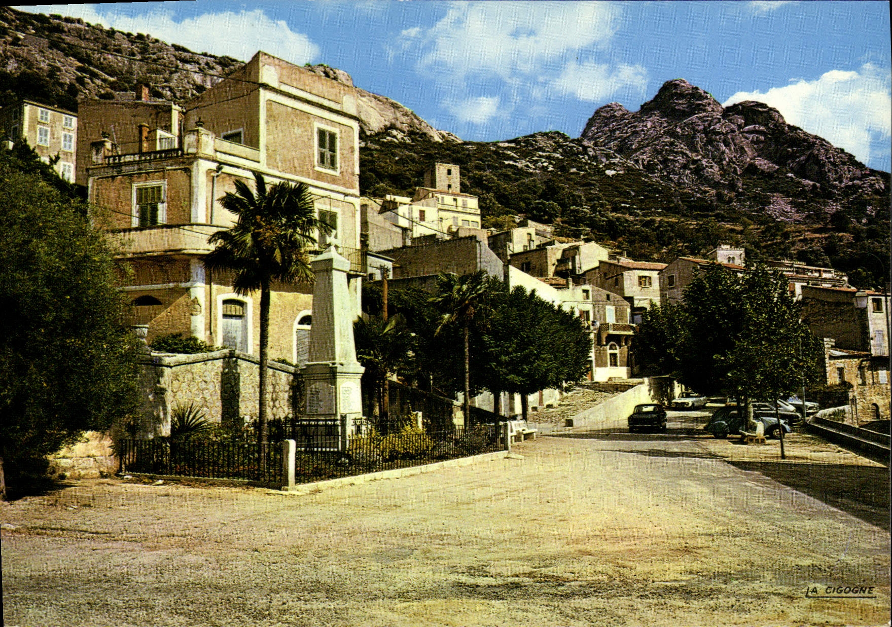 CPSM Lumio place de l'église Cliche Particulier Savelli Marie Paule