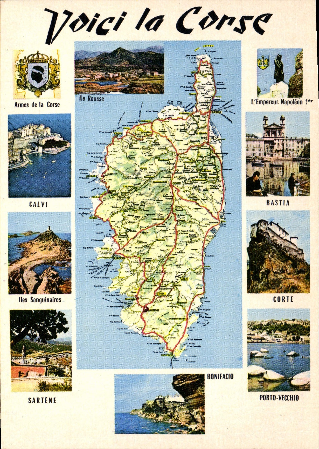 CPSM Voici La Corse Carte Etablie D'Apres Le Cartoguide De corse shell berre