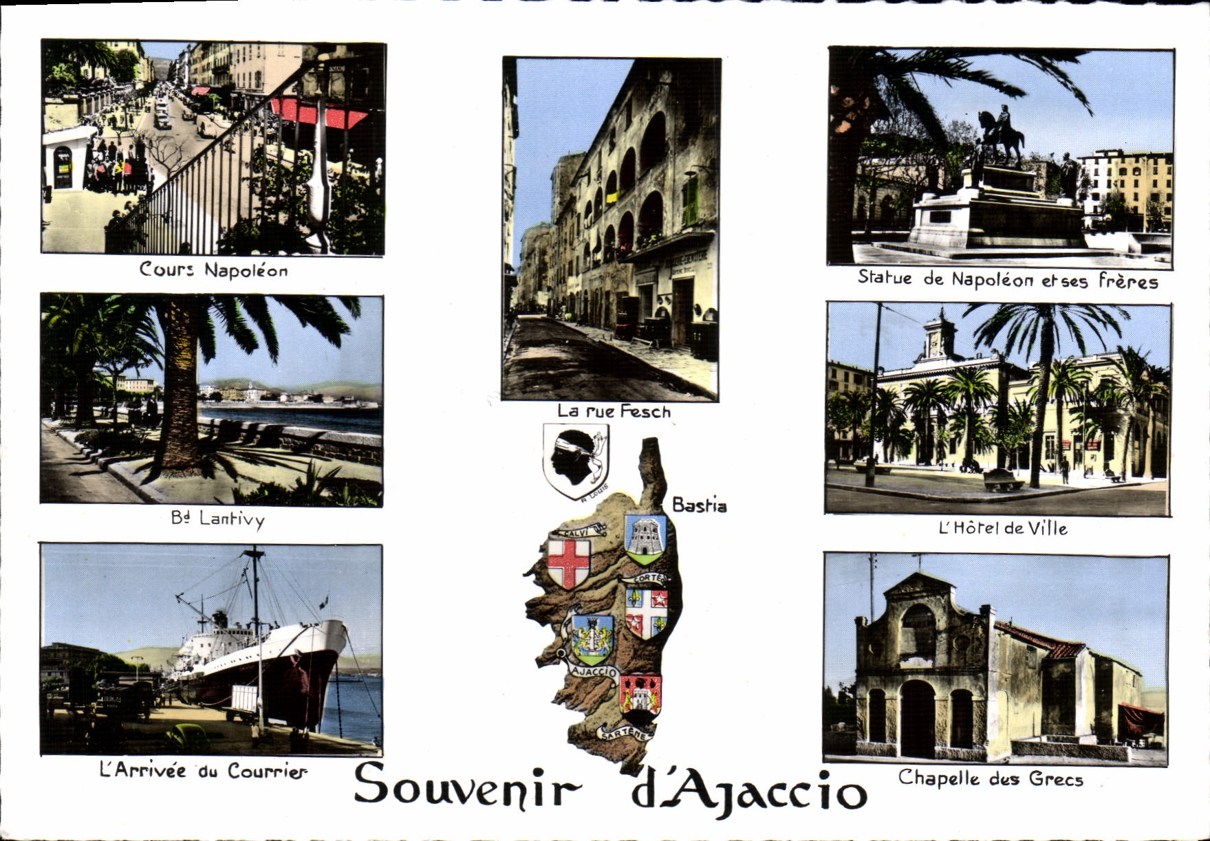 CPSM Ajaccio souvenir rue Fesch Lantivy Chapelle Des Grecs