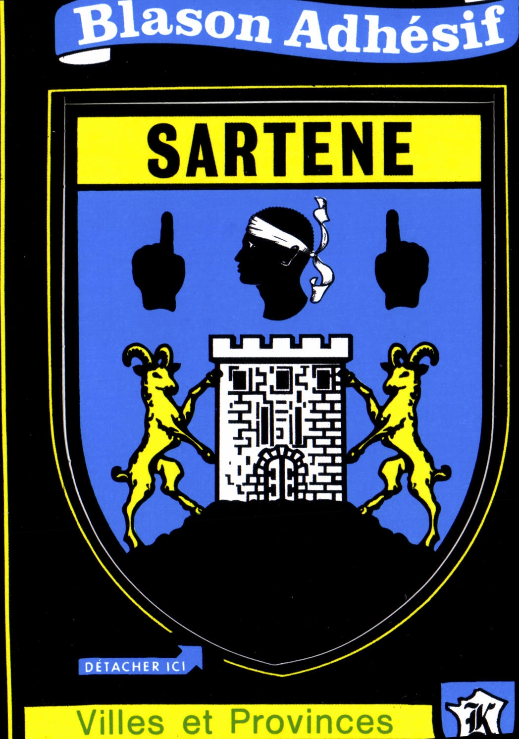 CPSM Sartene Blason Adhesif Villes Et Provinces
