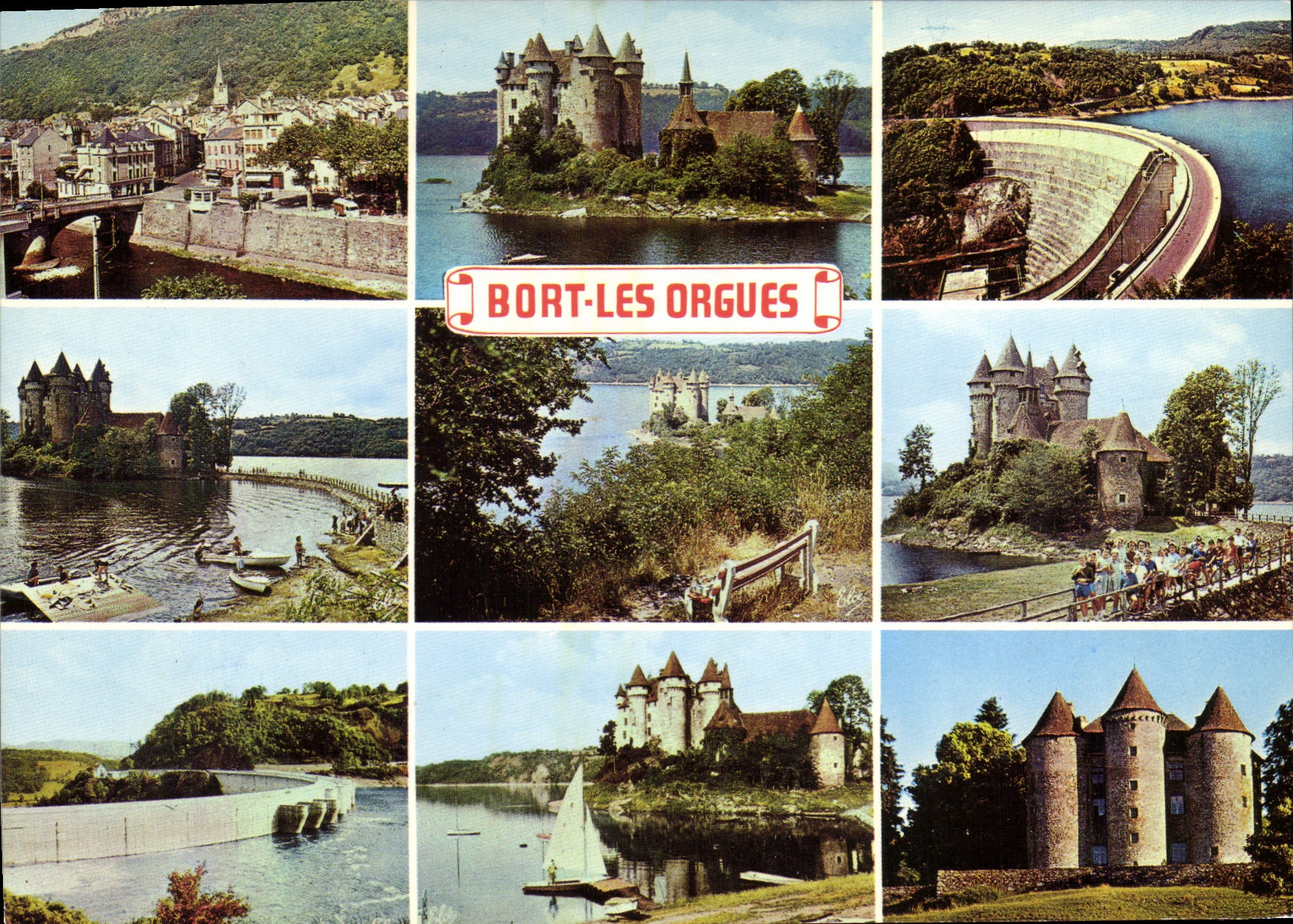 CPSM Bort Les Orgues château barrage ville