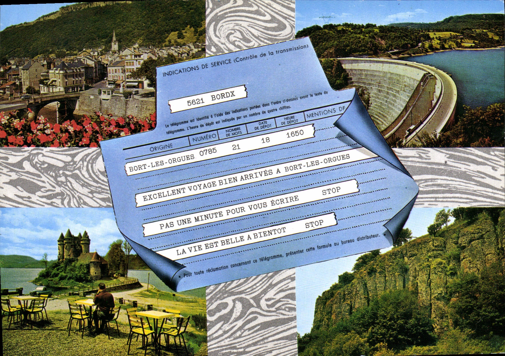 CPSM Bort Les Orgues La Ville Et Les Orgues château barrage