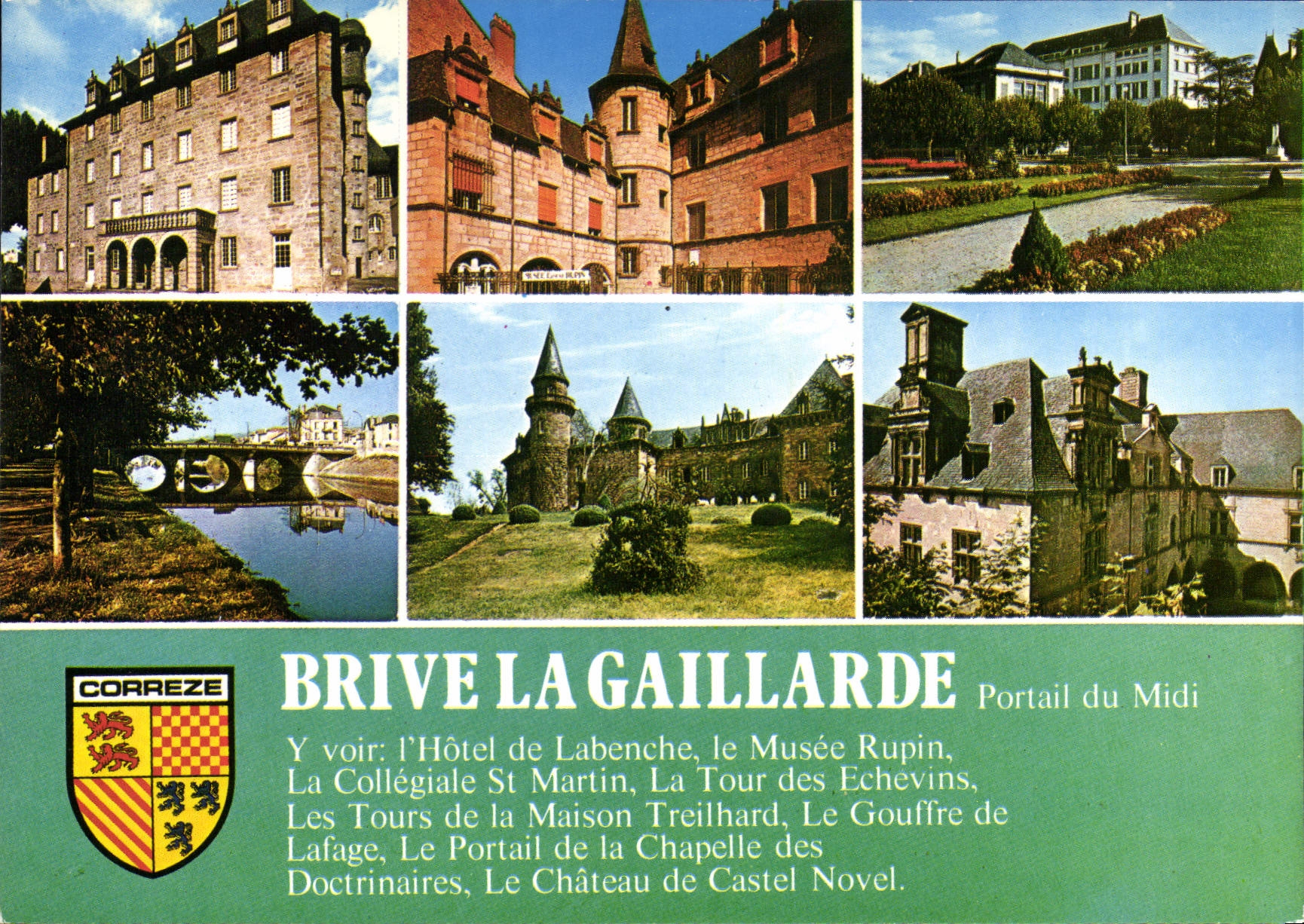 CPSM Brive Le Mairie Le Musee Rupin Les Jardins De La Poste