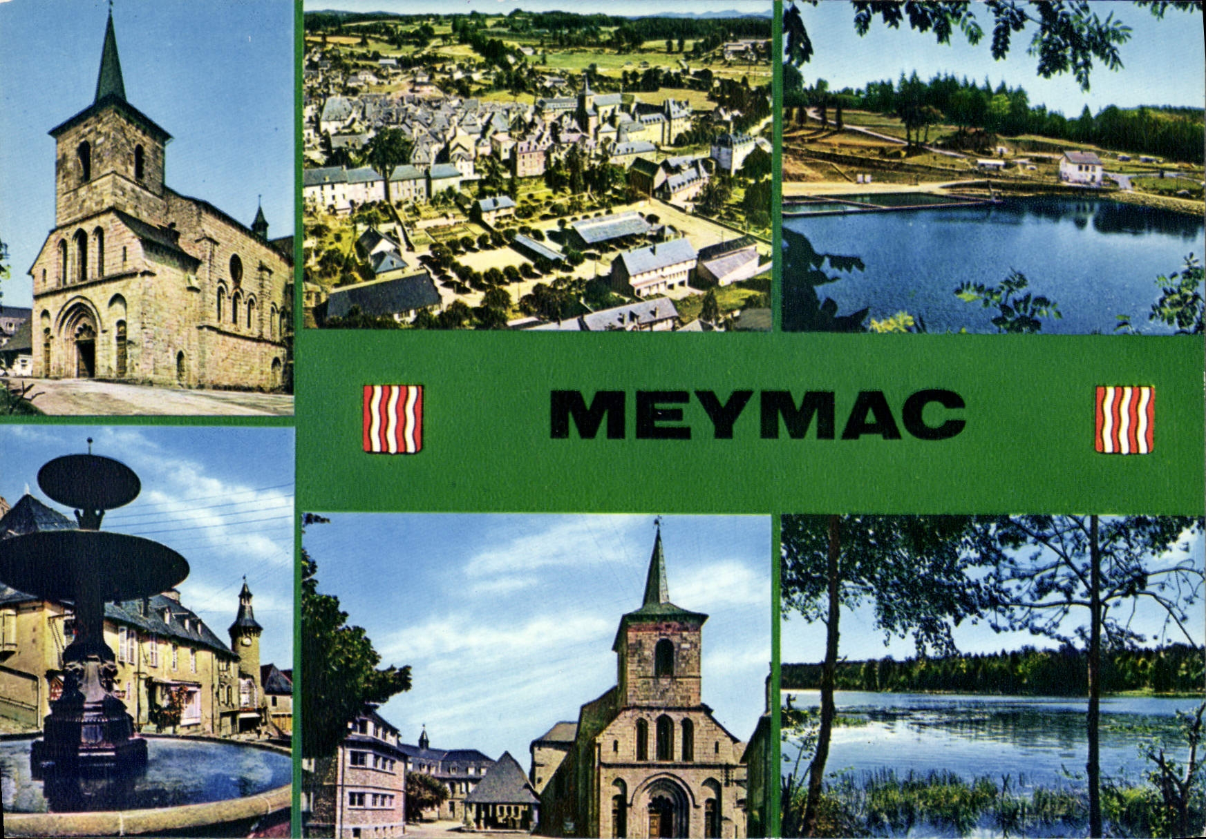 CPSM Meymac L'Eglise Vue Generale La Piscine