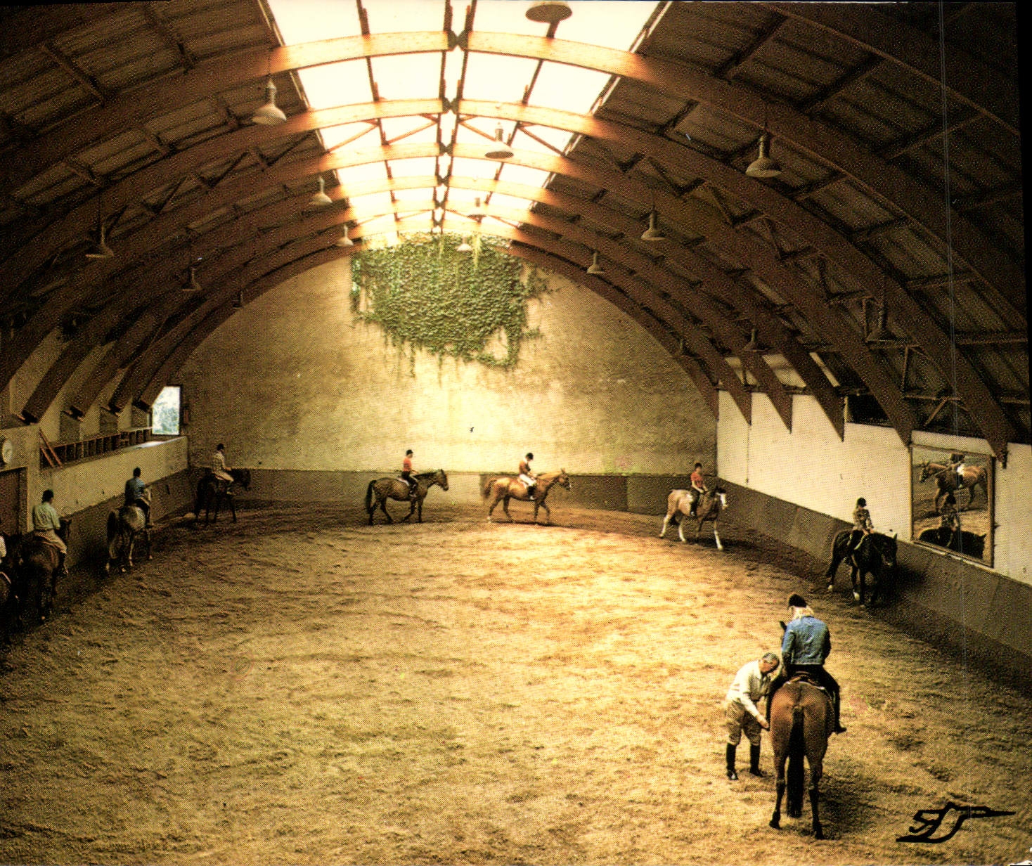 CPSM Pompadour Le Manege Lutteur B