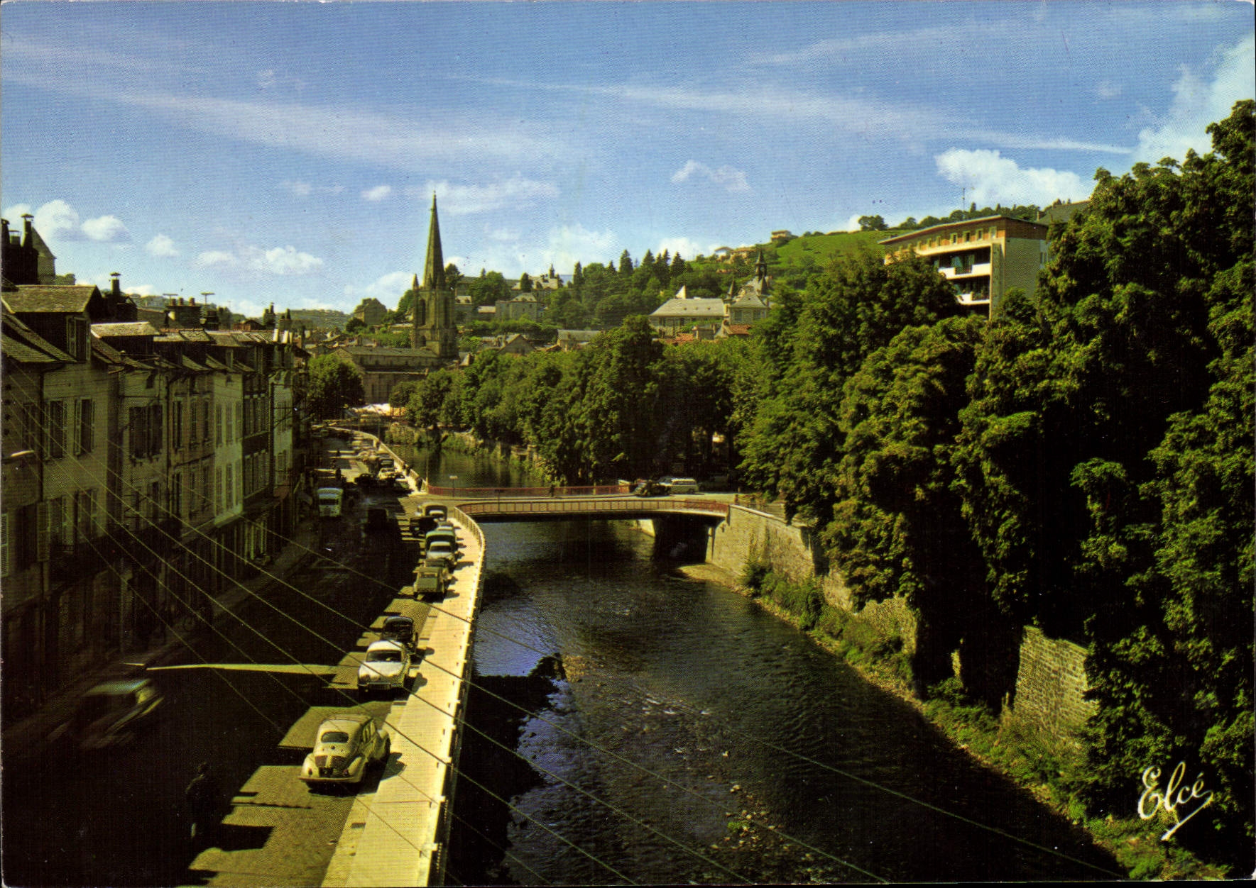 CPSM Tulle Le Pont Sur La Correze Au Fond I'Eglise