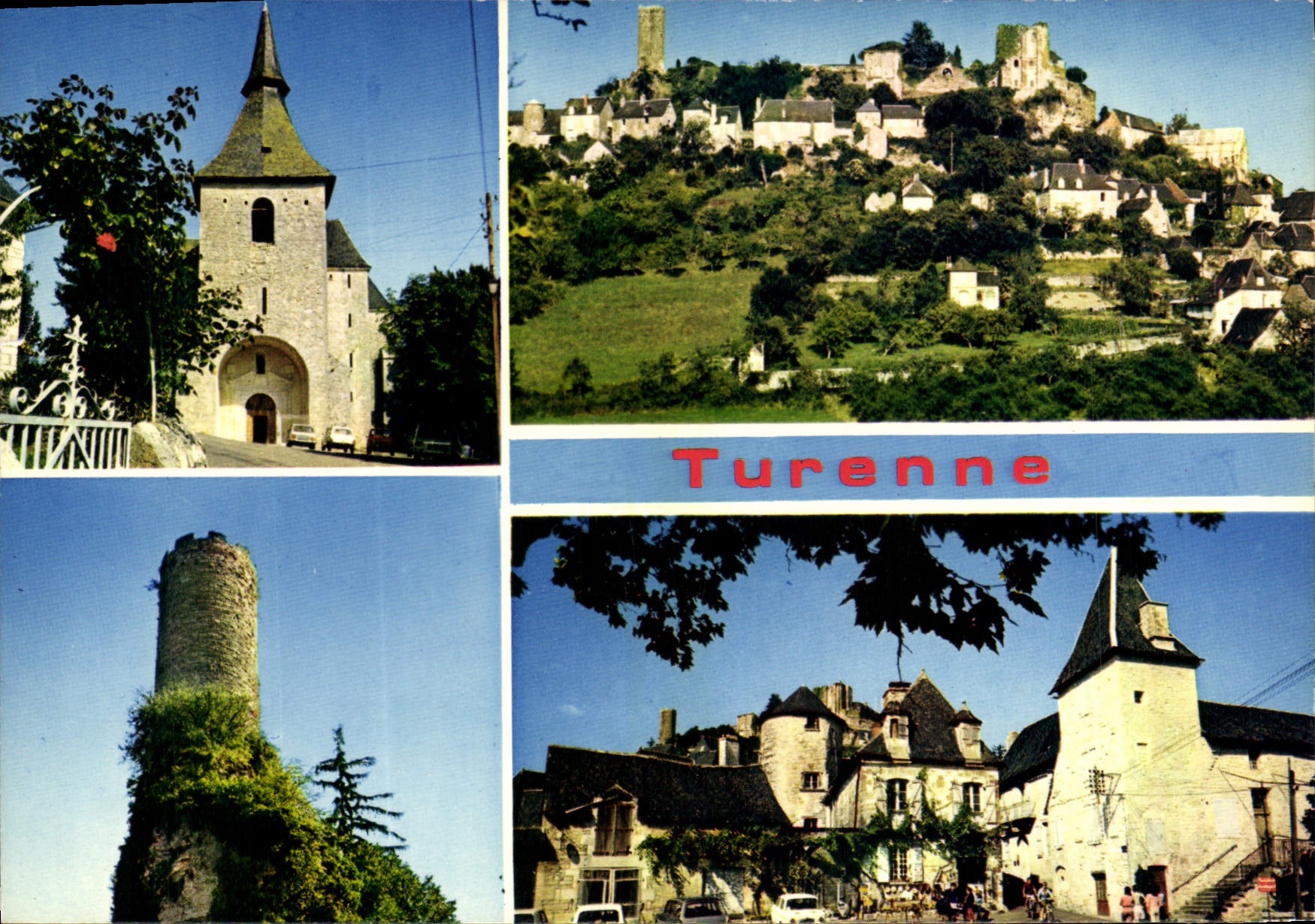 CPSM Turenne L'Eglise La Tour Cesar Vue Generale Vieilles Maisons