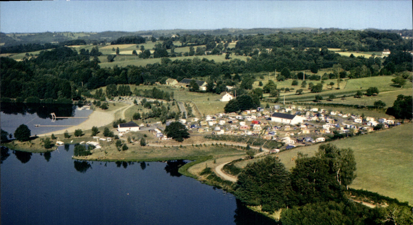 CPSM Vigeois Le Plan D'Eau Le Camping Et La Plage