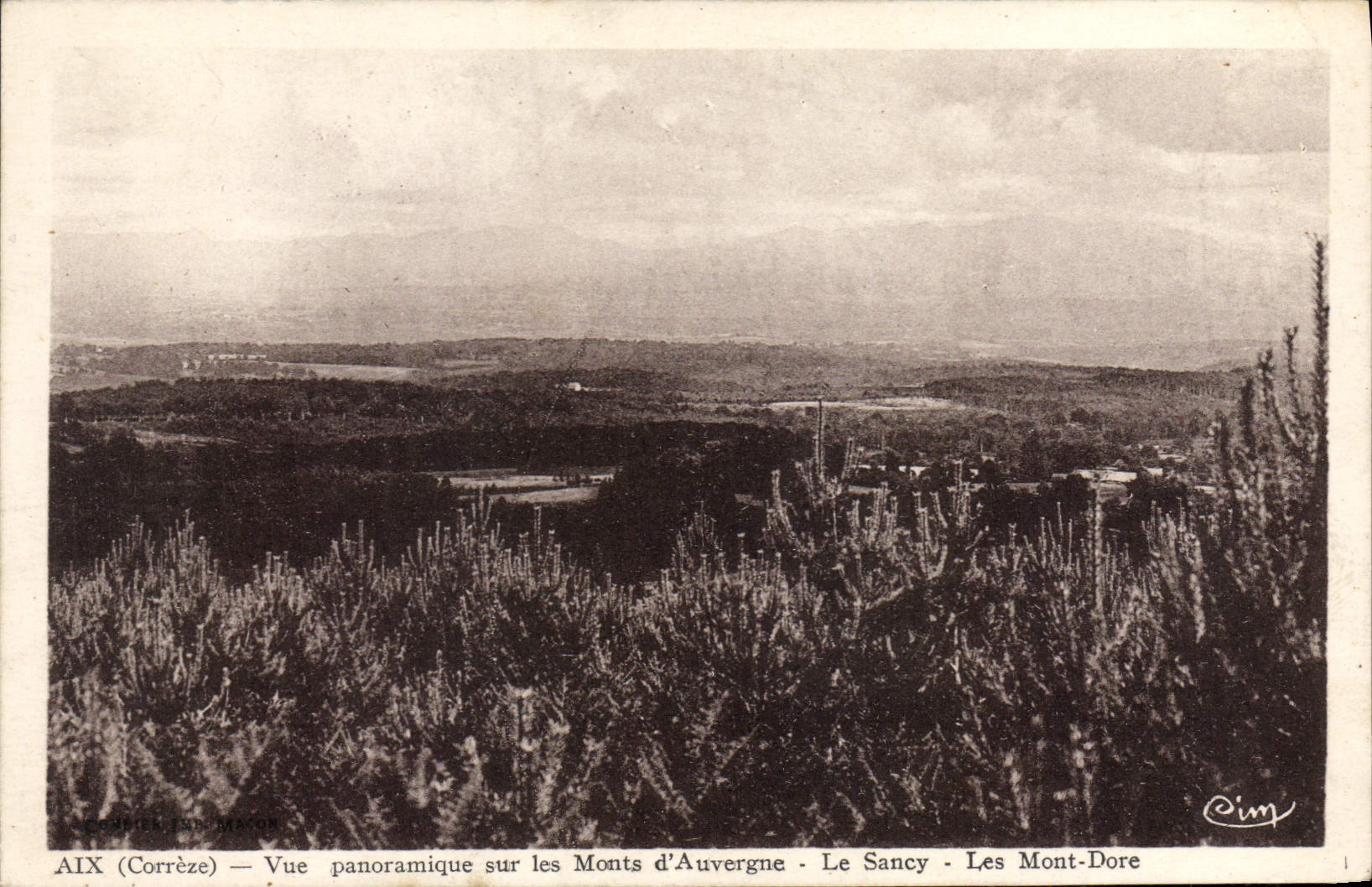 CPA Aix Vue Panoramique Sur Les Monts D'Auvergne Le Sancy Les Mont Dore