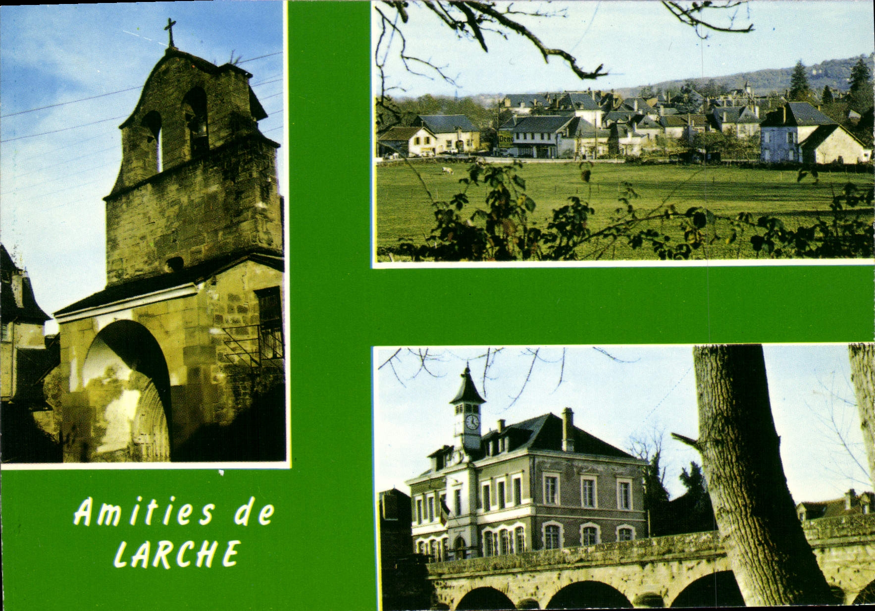 CPSM Larche La Feuillade L'Eglise La Mairie