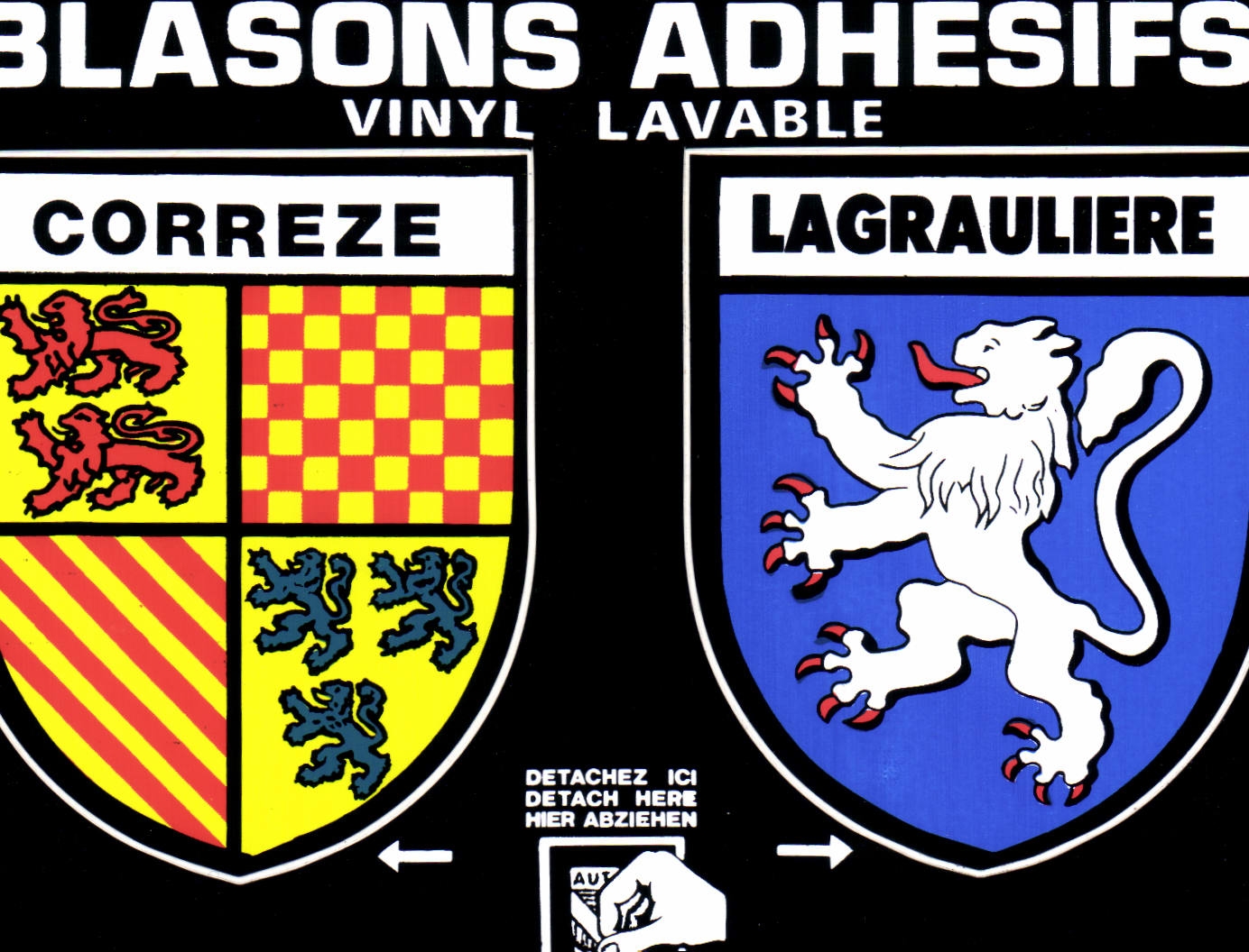 CPSM Correze Lagrauliere blasons adhesifs