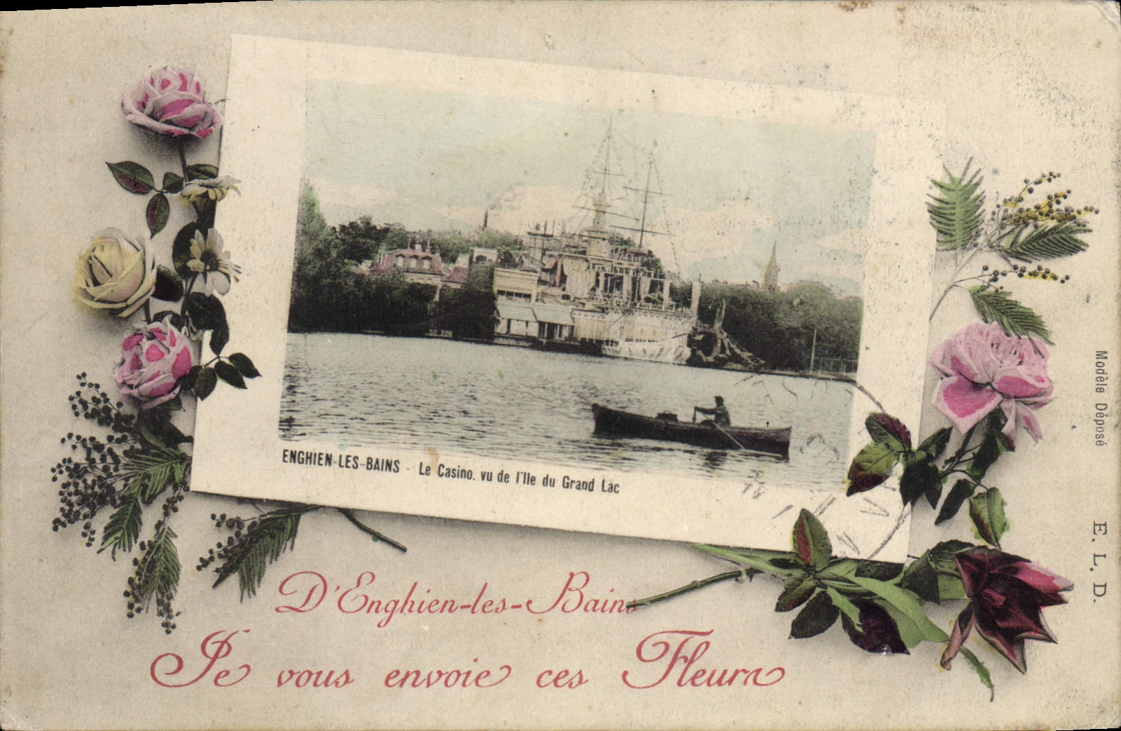 CPA Enghien Les Bains Le Casino Vu De I'Ille Du Grand Lac