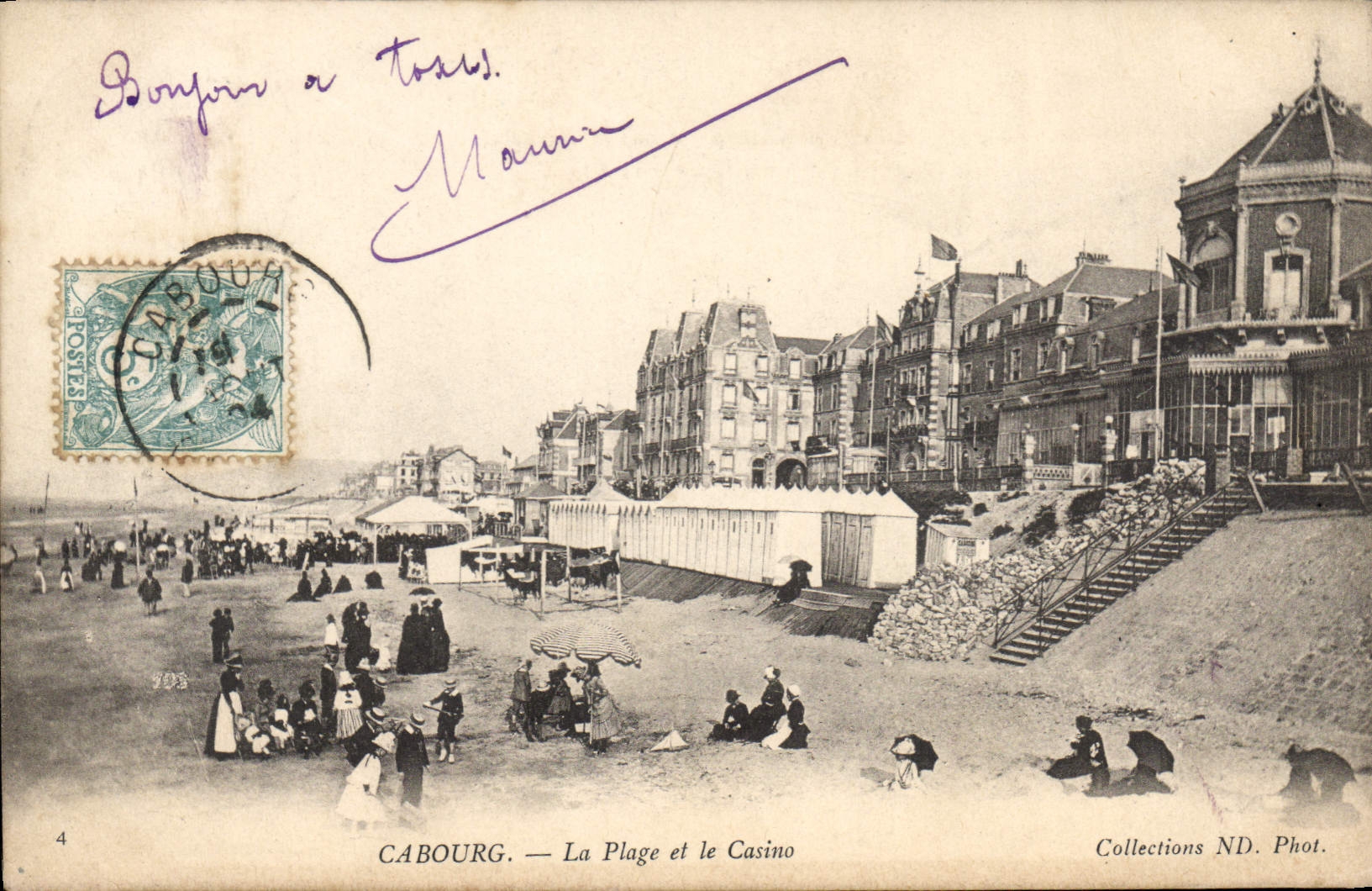 CPA Cabourg La Plage Et La Casino