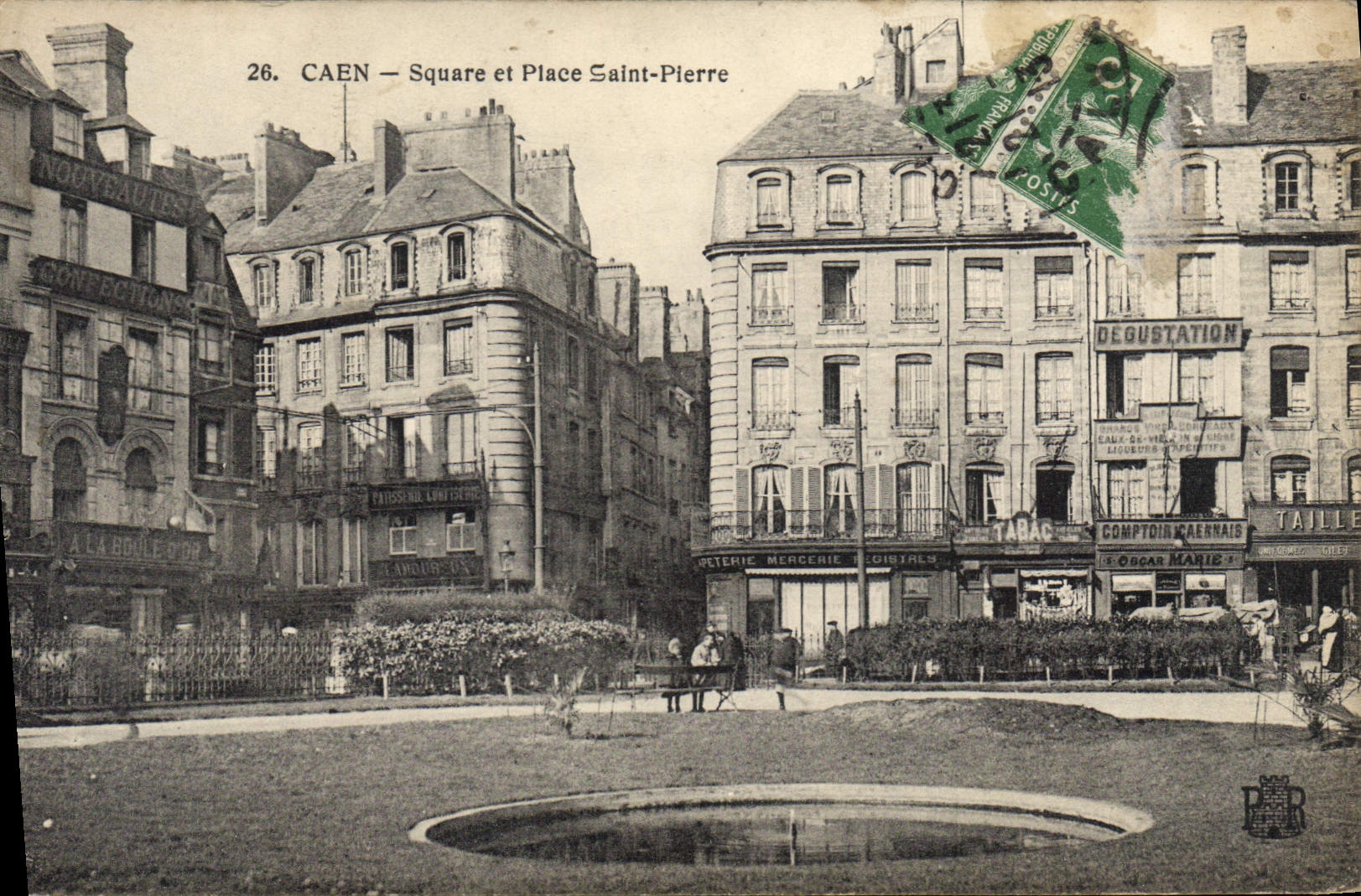 CPA Caen Square Et Place Saint Pierre