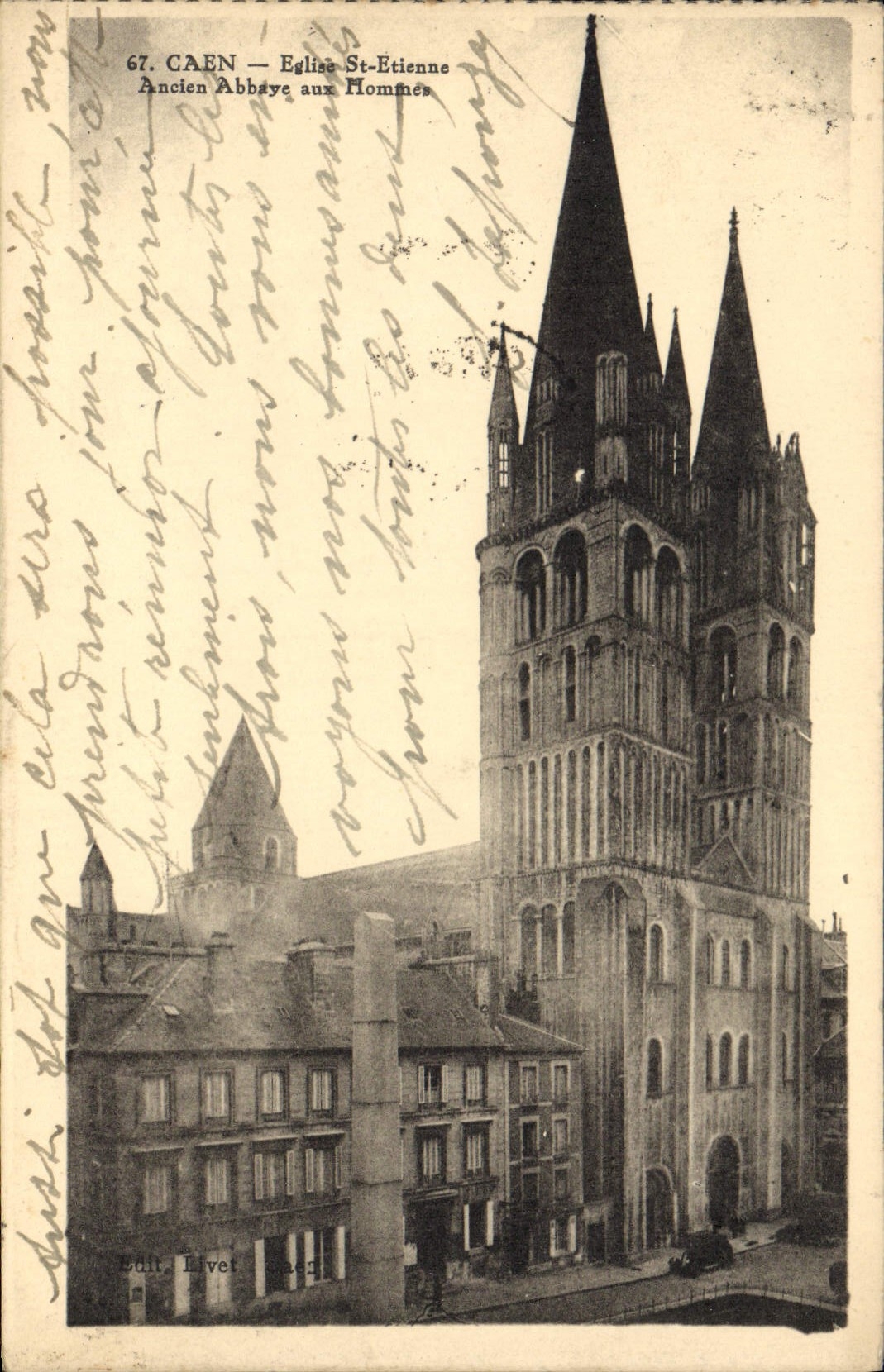 CPA Caen Eglise St Etienne Ancien Abbaye Aux Hommes