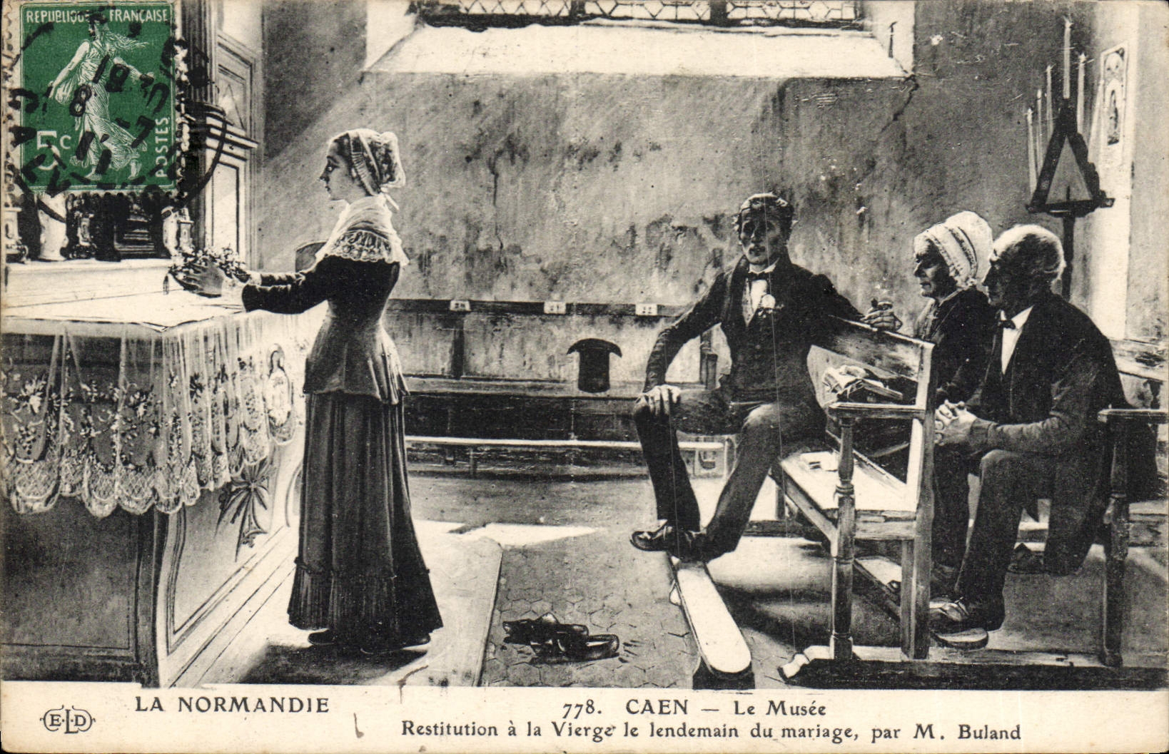 CPA Caen Le Musee Restitution A La Vierge Le Lendemain Du Mariage