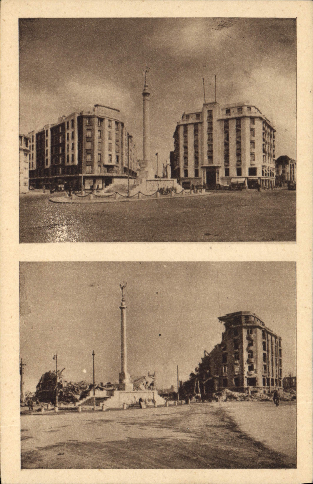 CPA Caen Monument Aux Morts Et Hotel Malherbe