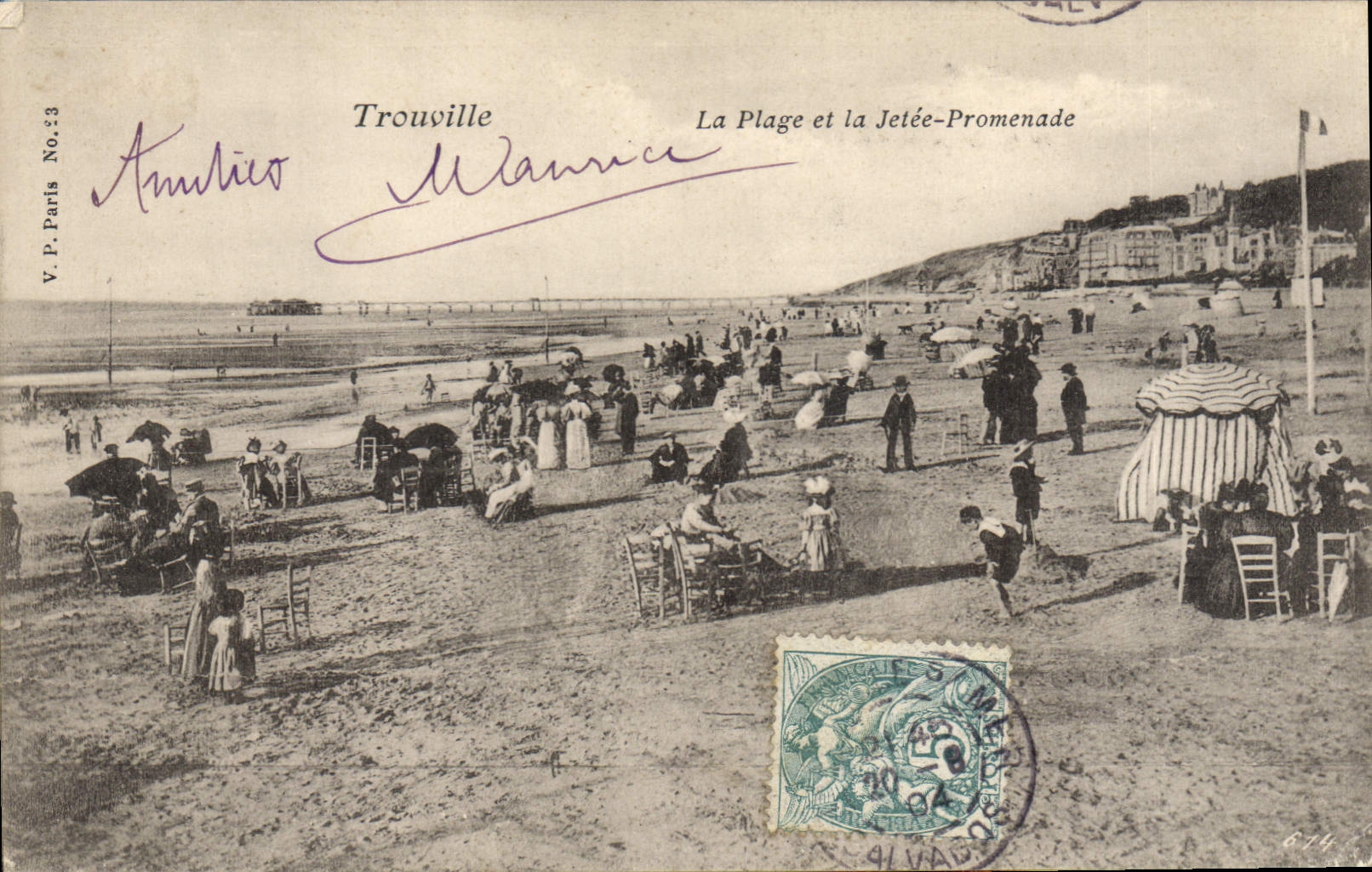 CPA Trouville La Plage Et La Jetee Promenade