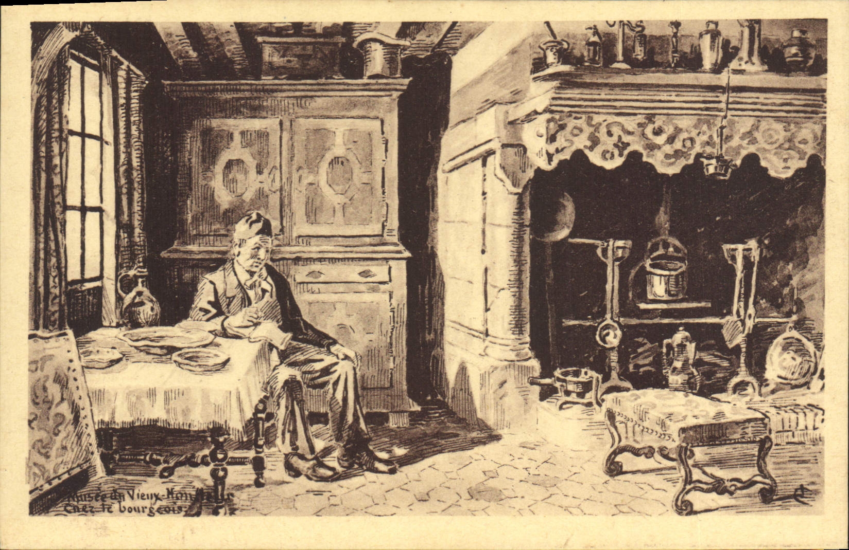 CPA Honfleur Musee Du Vieux Honfleur Chez Le Bourgeois