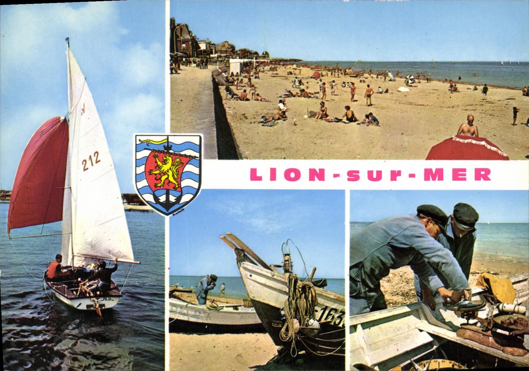 CPSM Lion Sur Mer Un Voilier plage