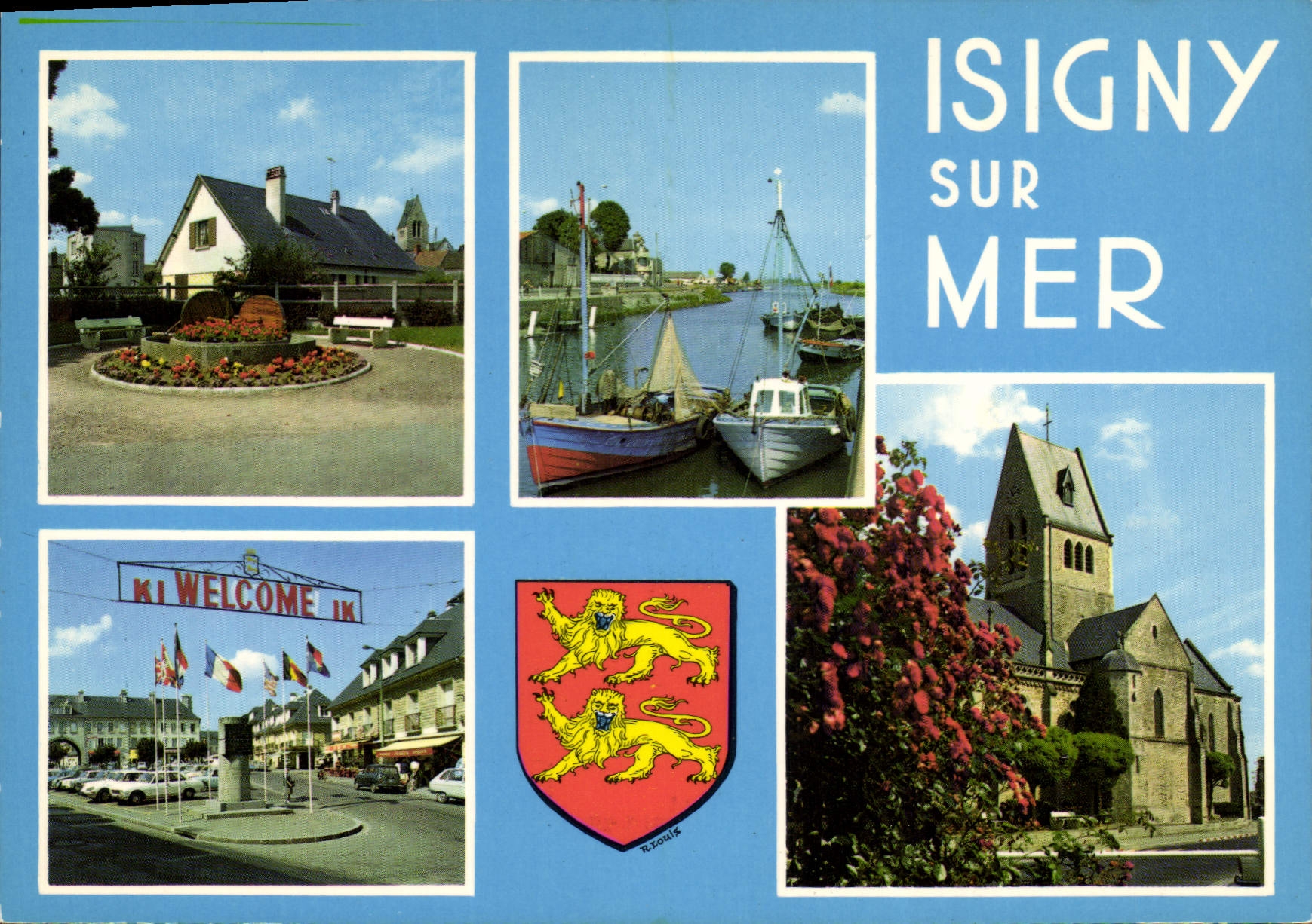 CPSM Isigny Sur Mer L'Eglise Le Pressoir La Place Le Port