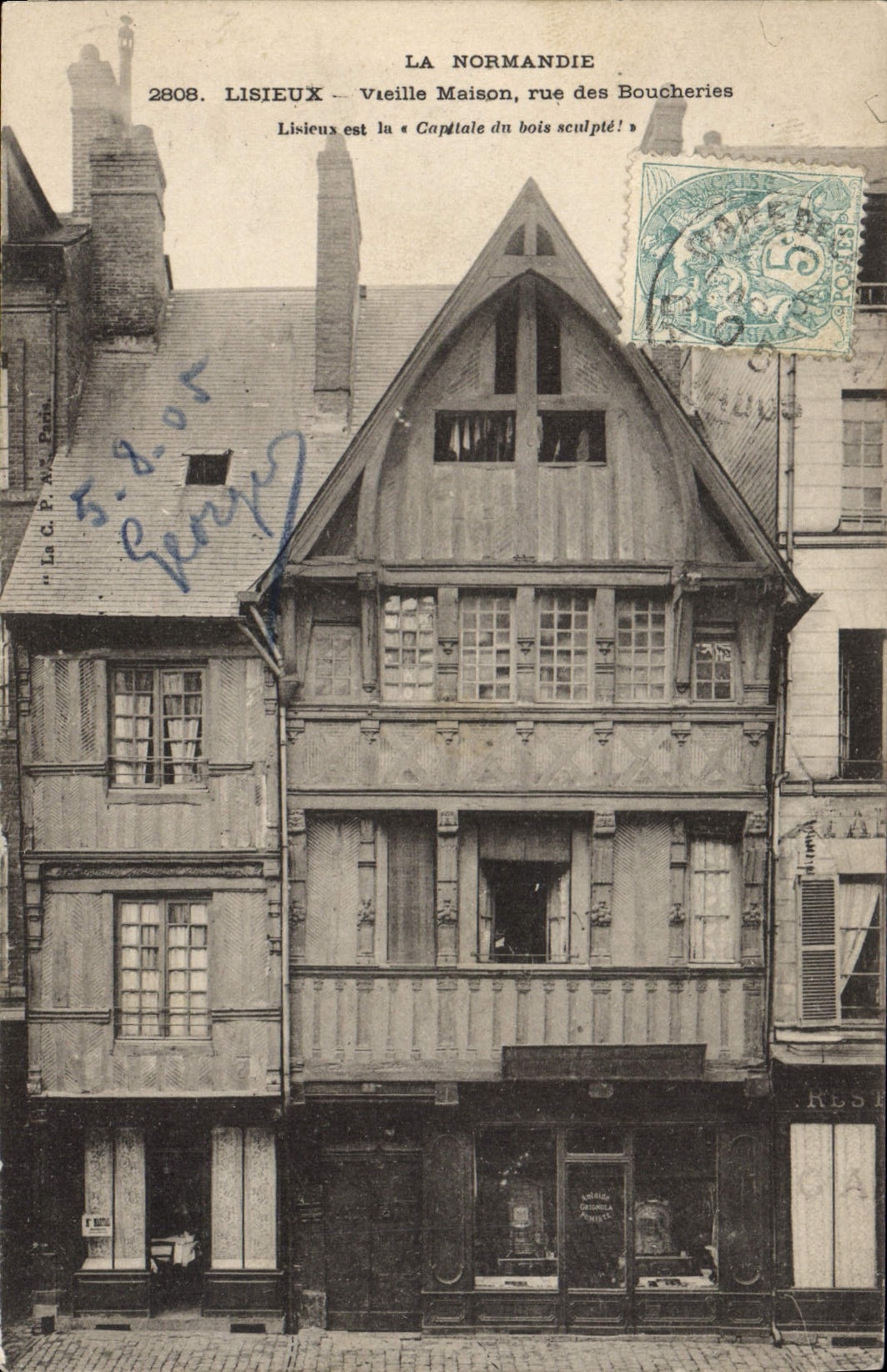 CPA Lisieux Vieille Maison Rue Des Boucheries
