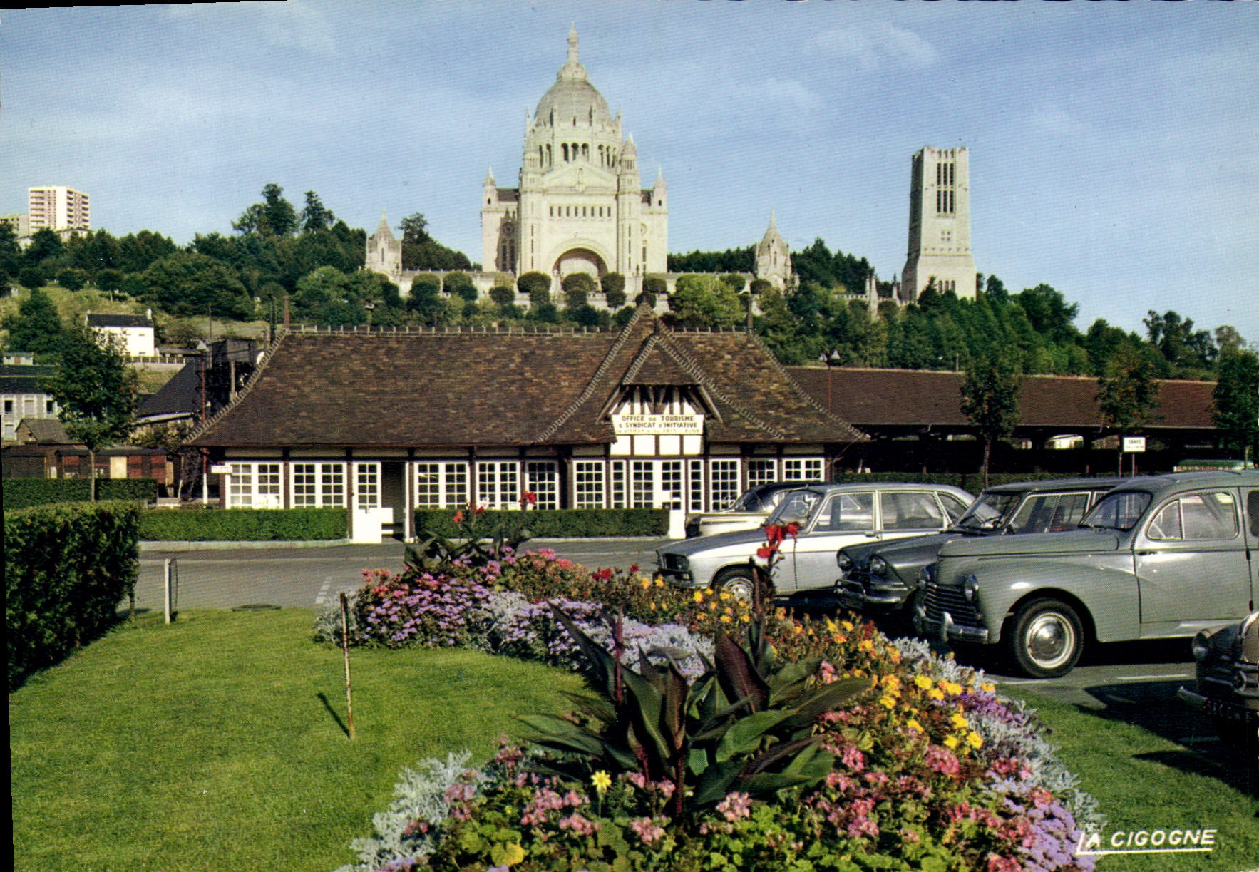 CPSM Lisieux La Basilique Et Le Syndicat D'Initiative