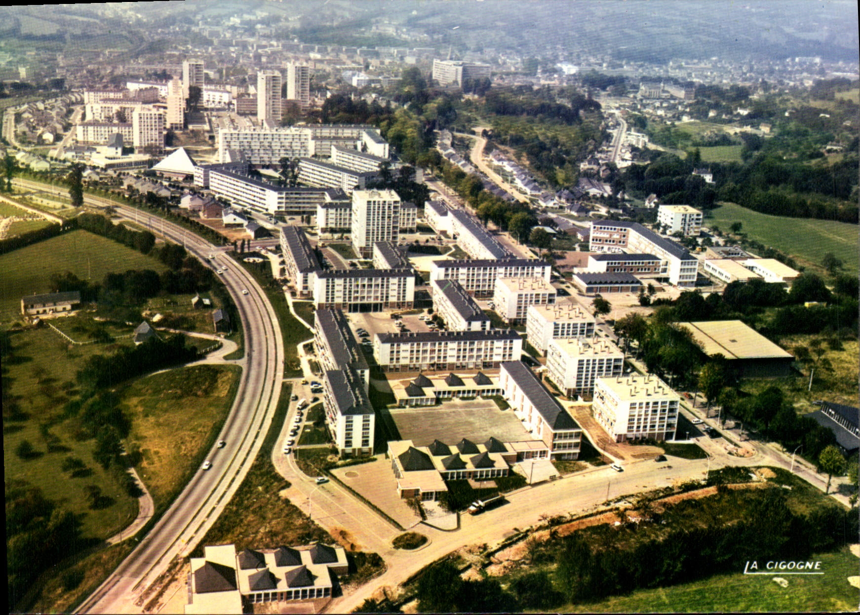CPSM Lisieux En Avion Sur La Quartier De Hauteville