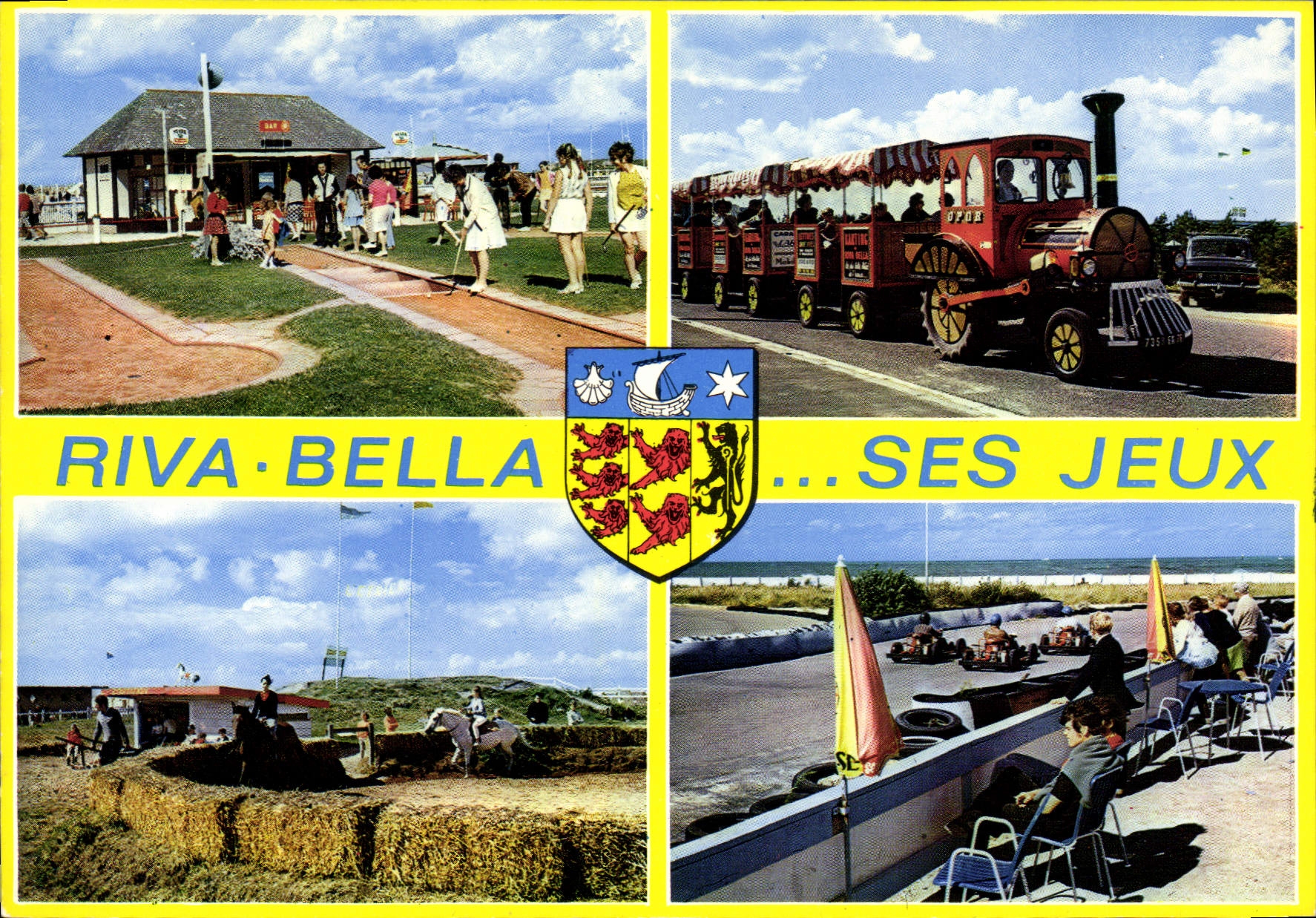 CPSM Riva Bella Ses Jeux golf train étrier club karting