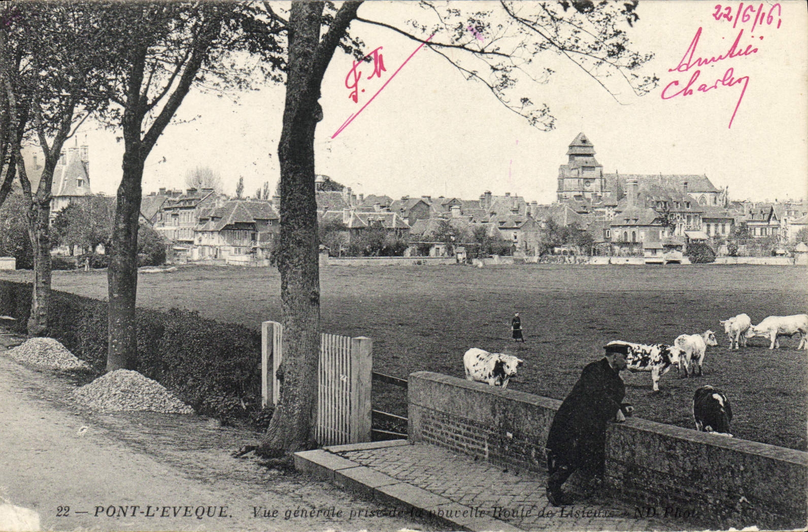 CPA Pont L'Eveque Vue Generale De La nouvelle route de Lisieux