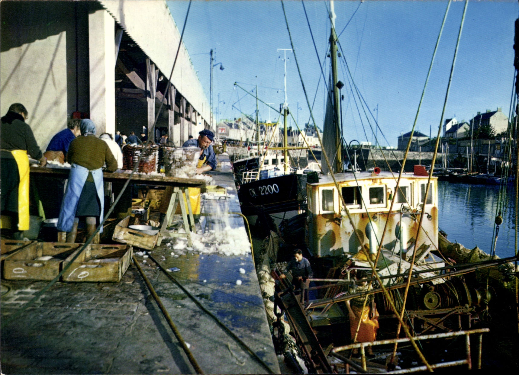CPSM Port En Bessin Le Port Benediction De La Mer tri du poisson