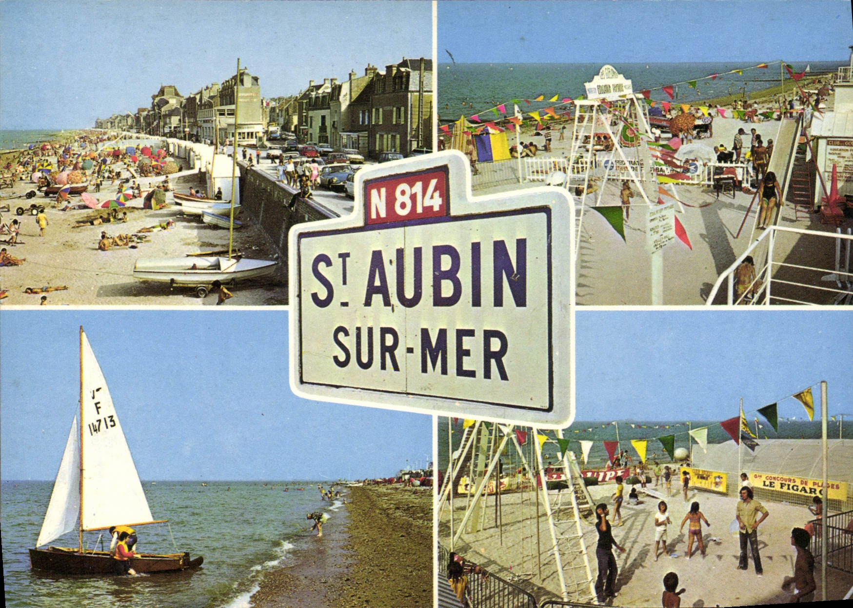 CPSM Saint Aubin Sur Mer la plage