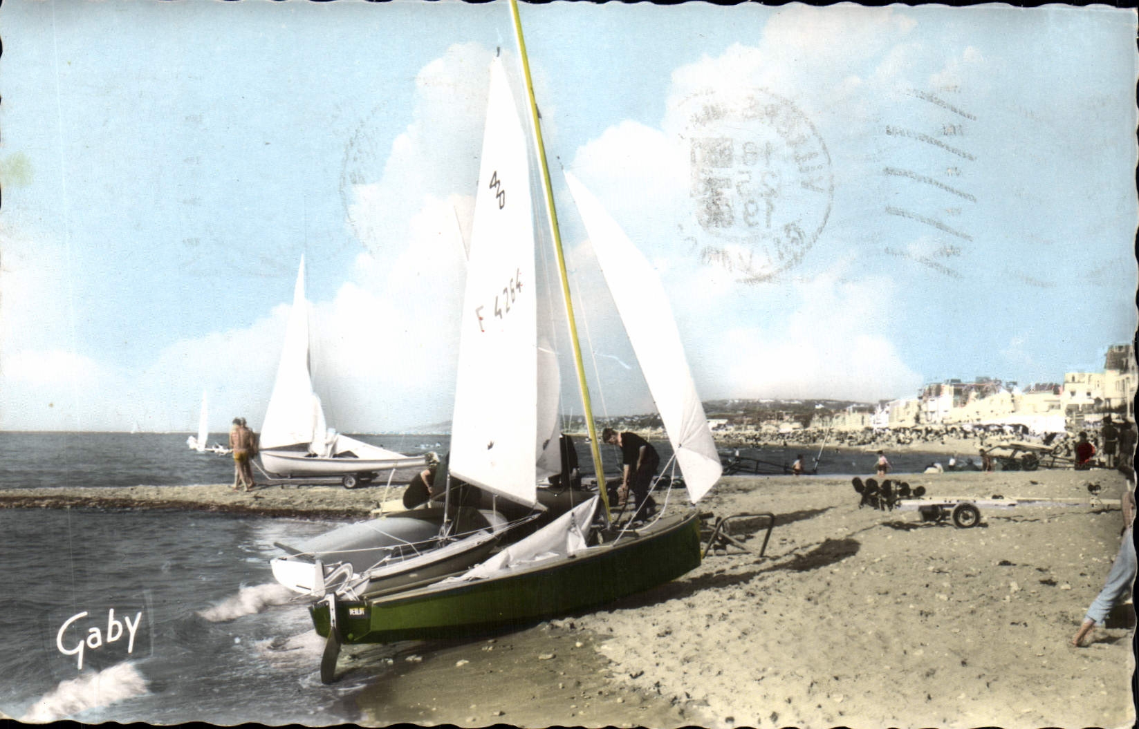 CPA Villers Sur Mer Plage Depart Des Voiliers