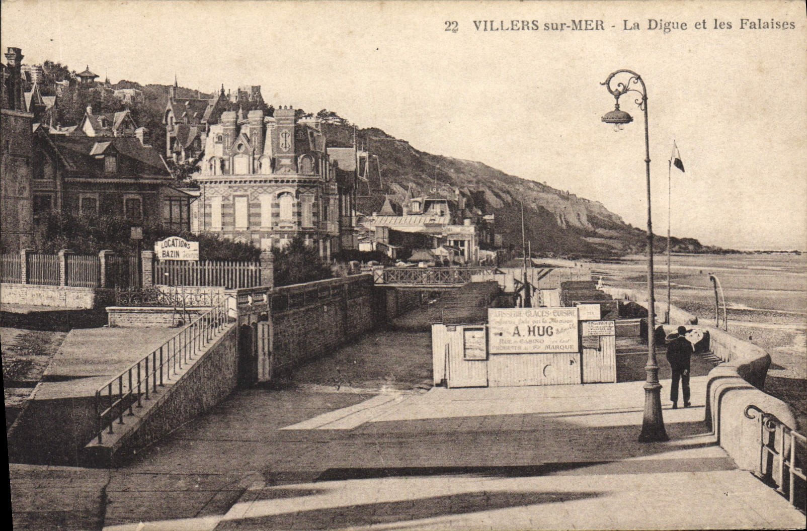 CPA Villers Sur Mer La Digue Et Les Falaises