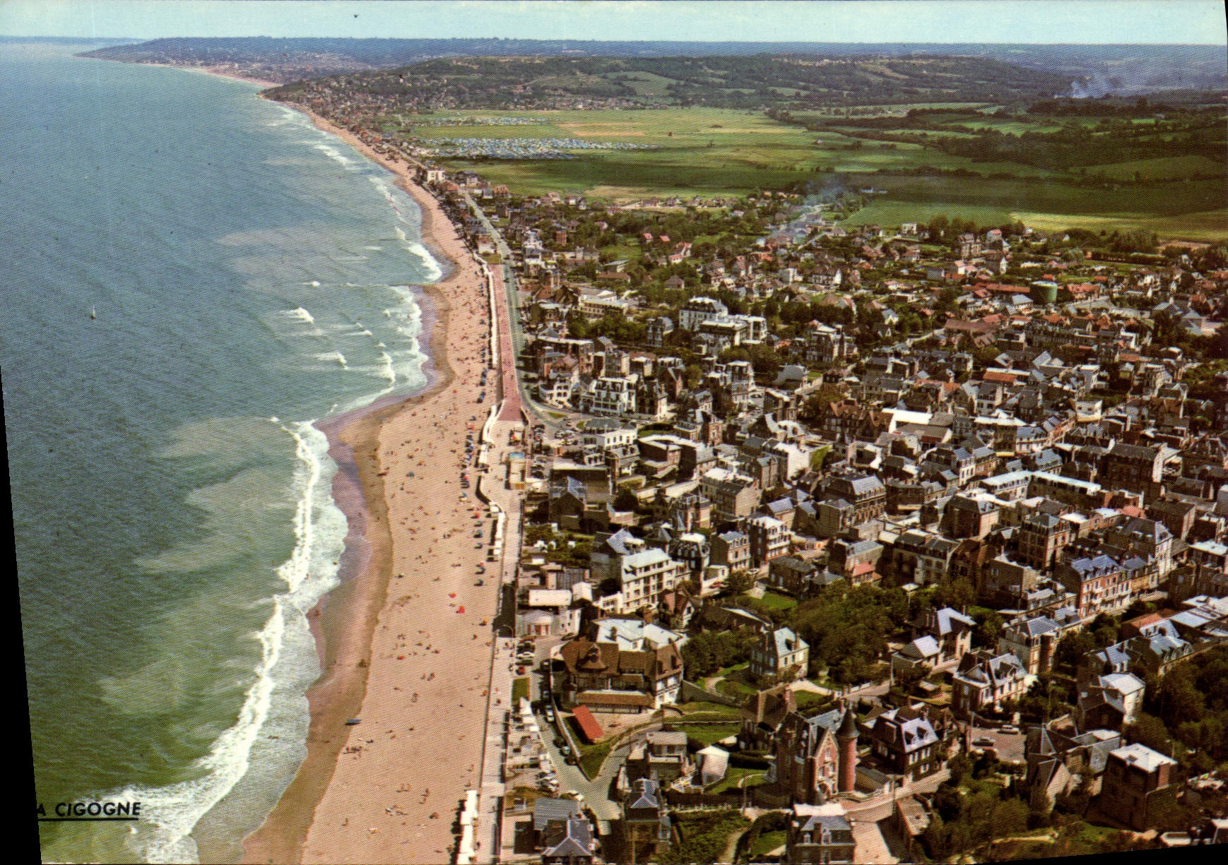 CPSM Villers Sur Mer En Avion Sur La Plage Et La Ville
