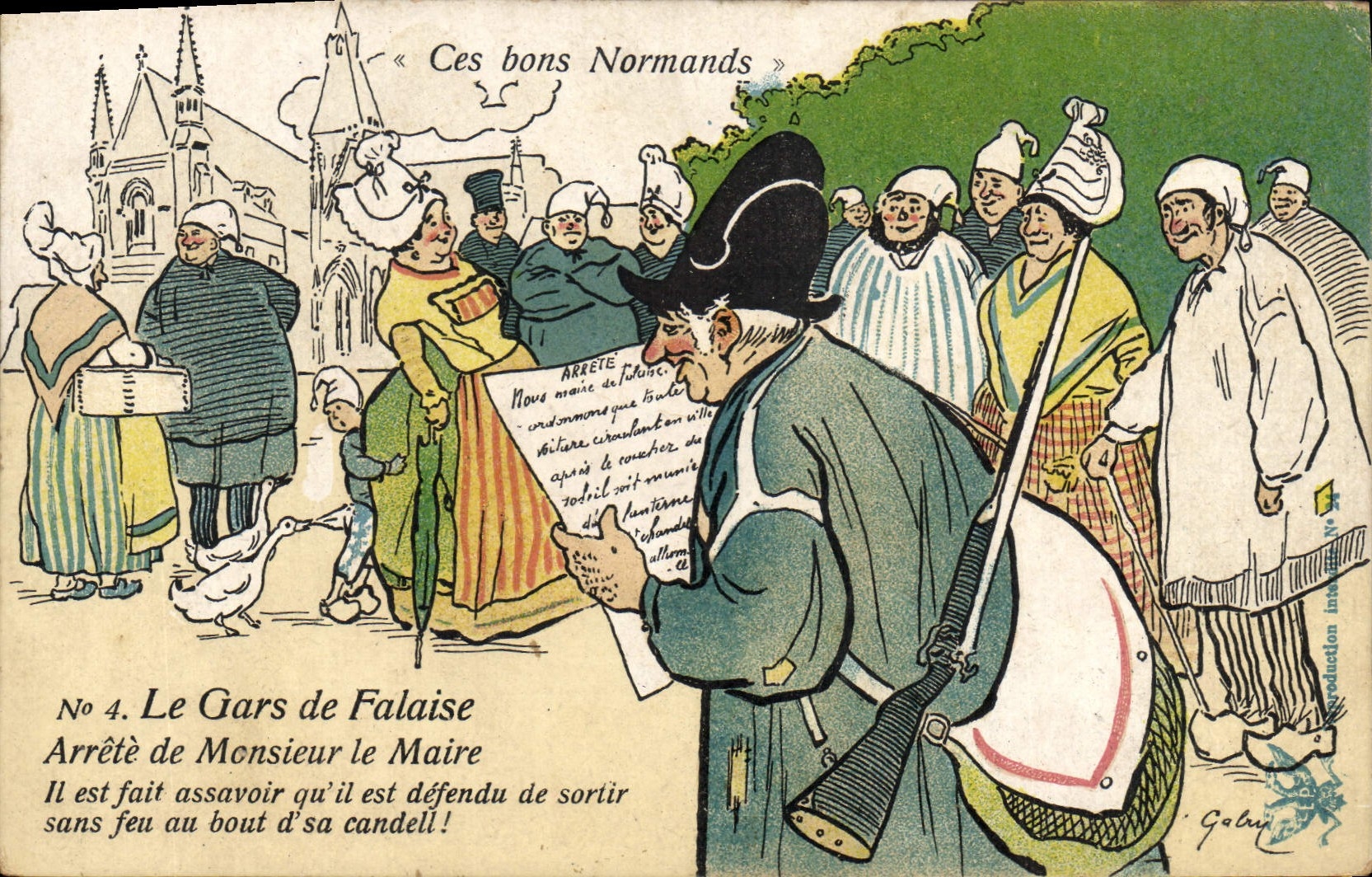 CPA Ces Bons Normands Le Gars De Falaise arrêté de monsieur le maire numéro 4