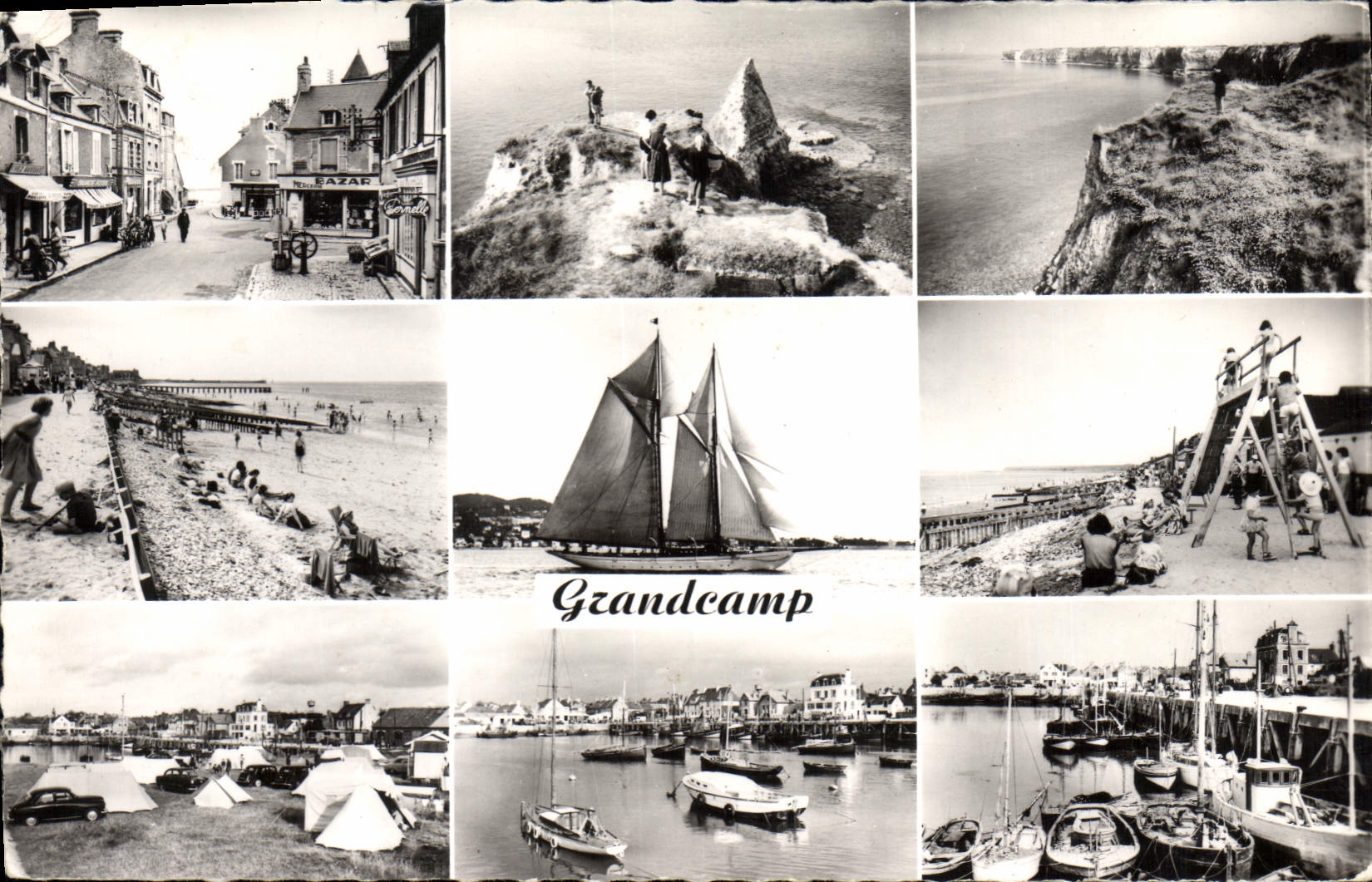 CPA Grandcamp La Musair Deux Aspects De La Pointe plage camping