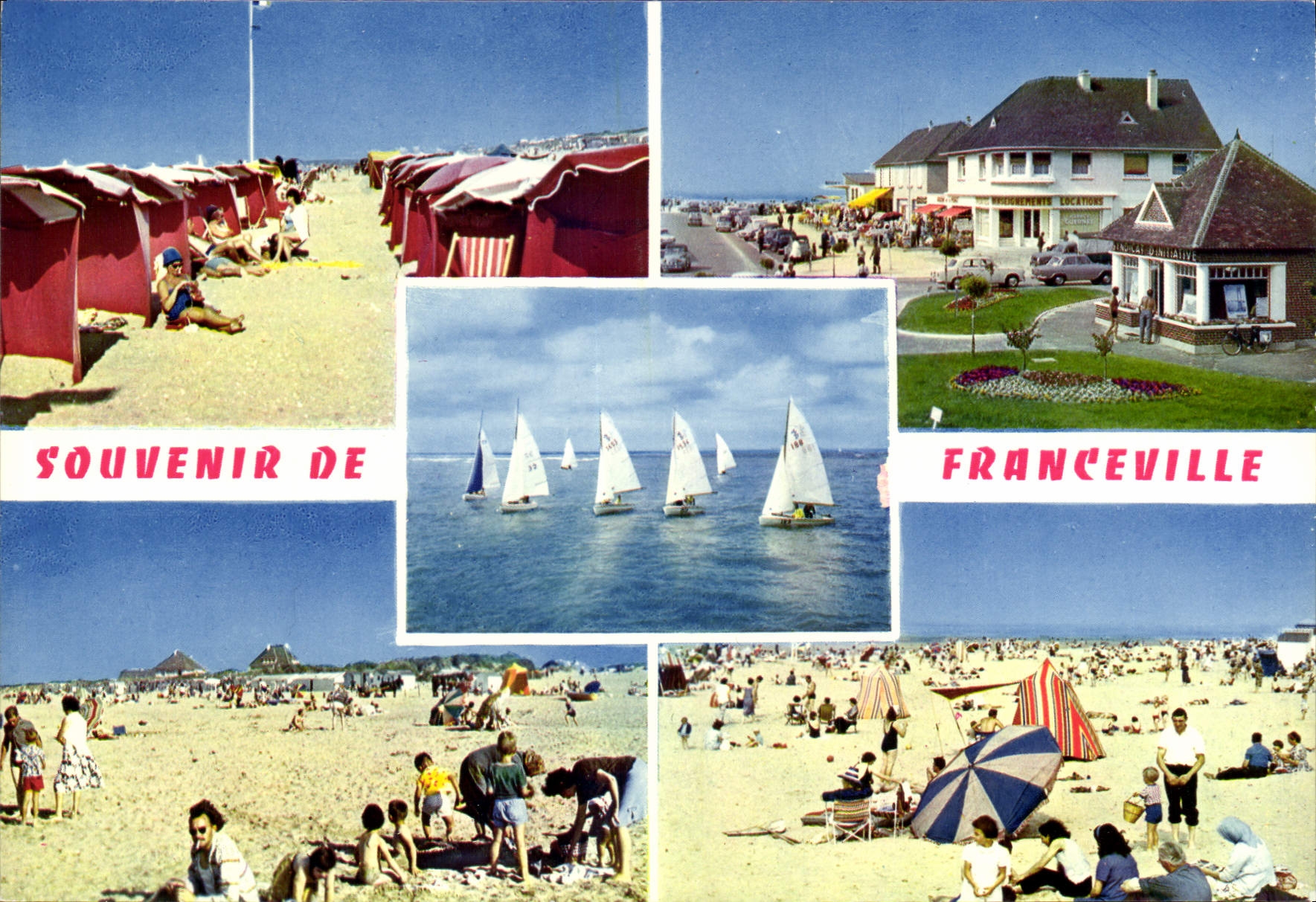 CPSM Franceville La Plage Et Les Parasols Rue De Paris Les Regates