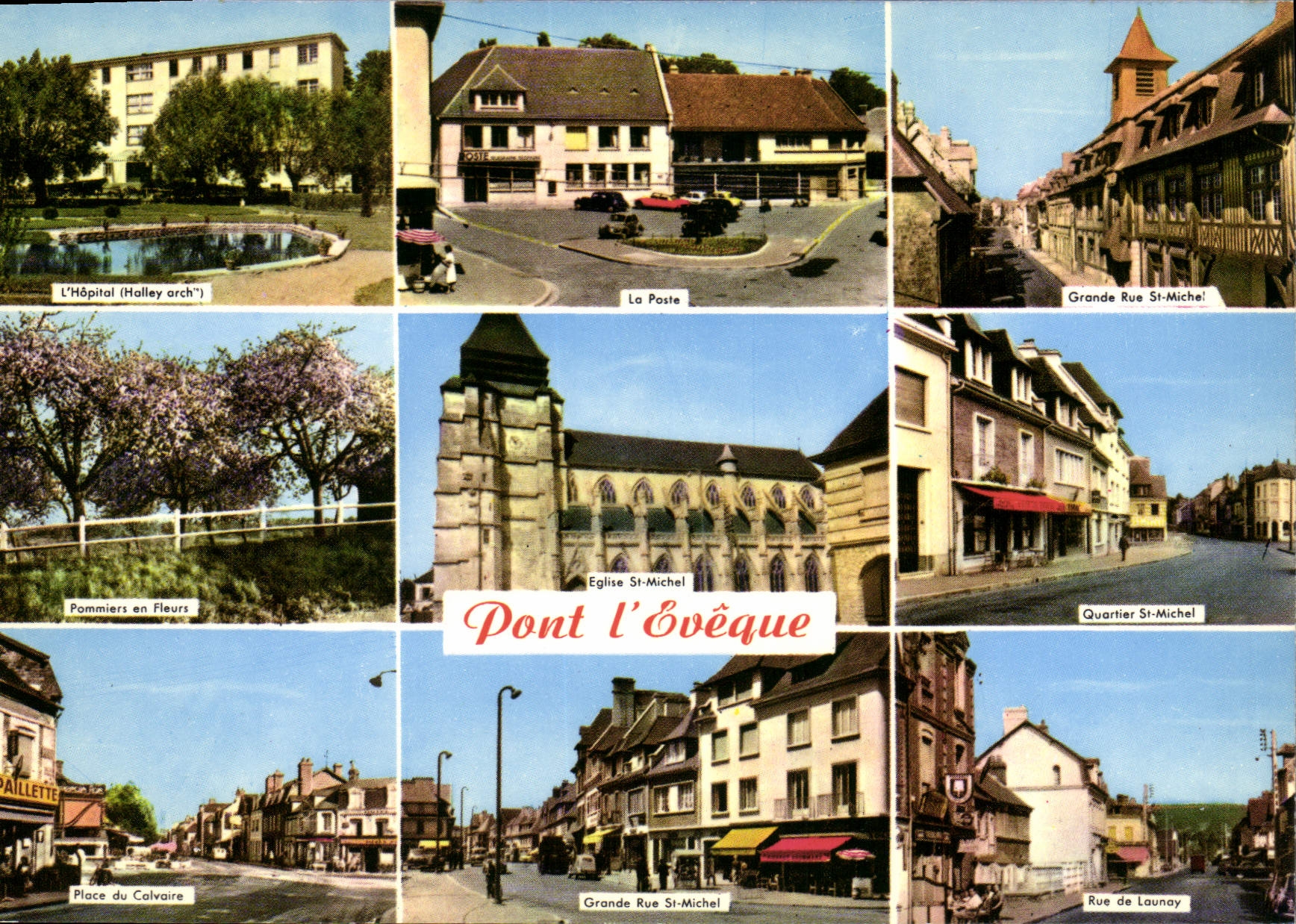 CPSM Pont L'Eveque hopital la poste rue de Launay