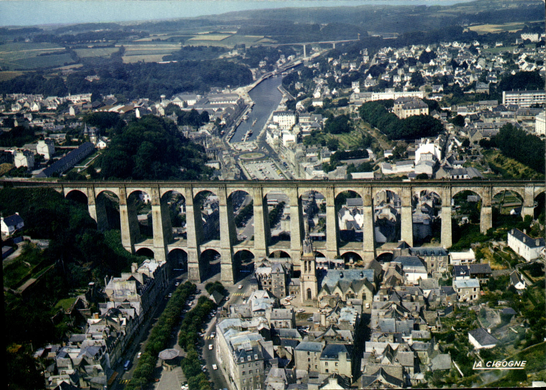 CPSM Morlaix Au Fond Le Nouveau Pont Routier