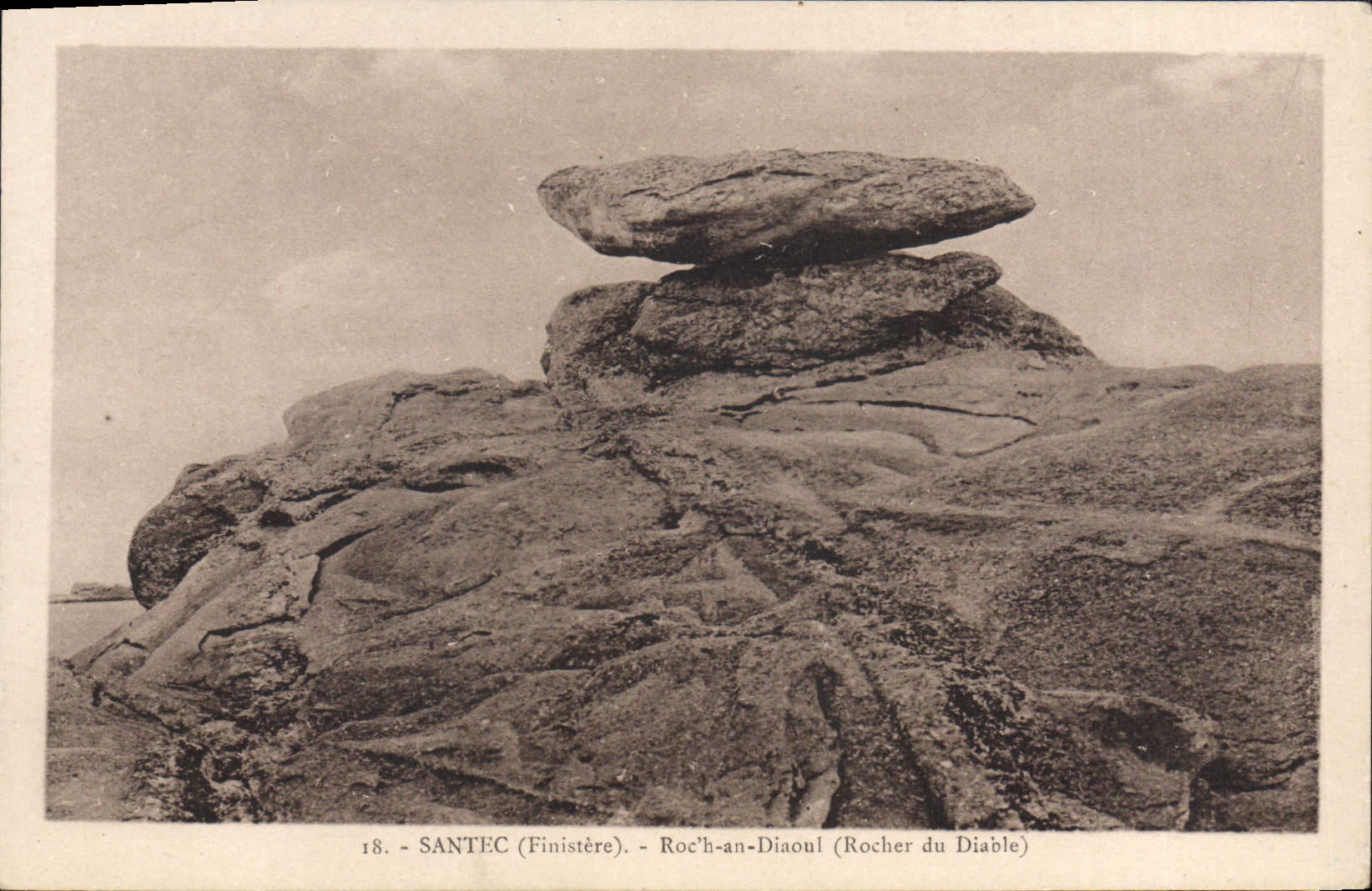 CPA Santec Roch An Diaoul rocher du diable