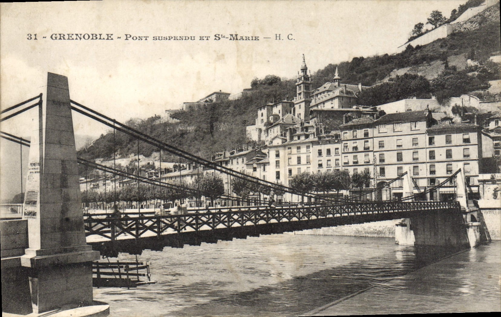 CPA Grenoble Pont Suspendu Et St Marie