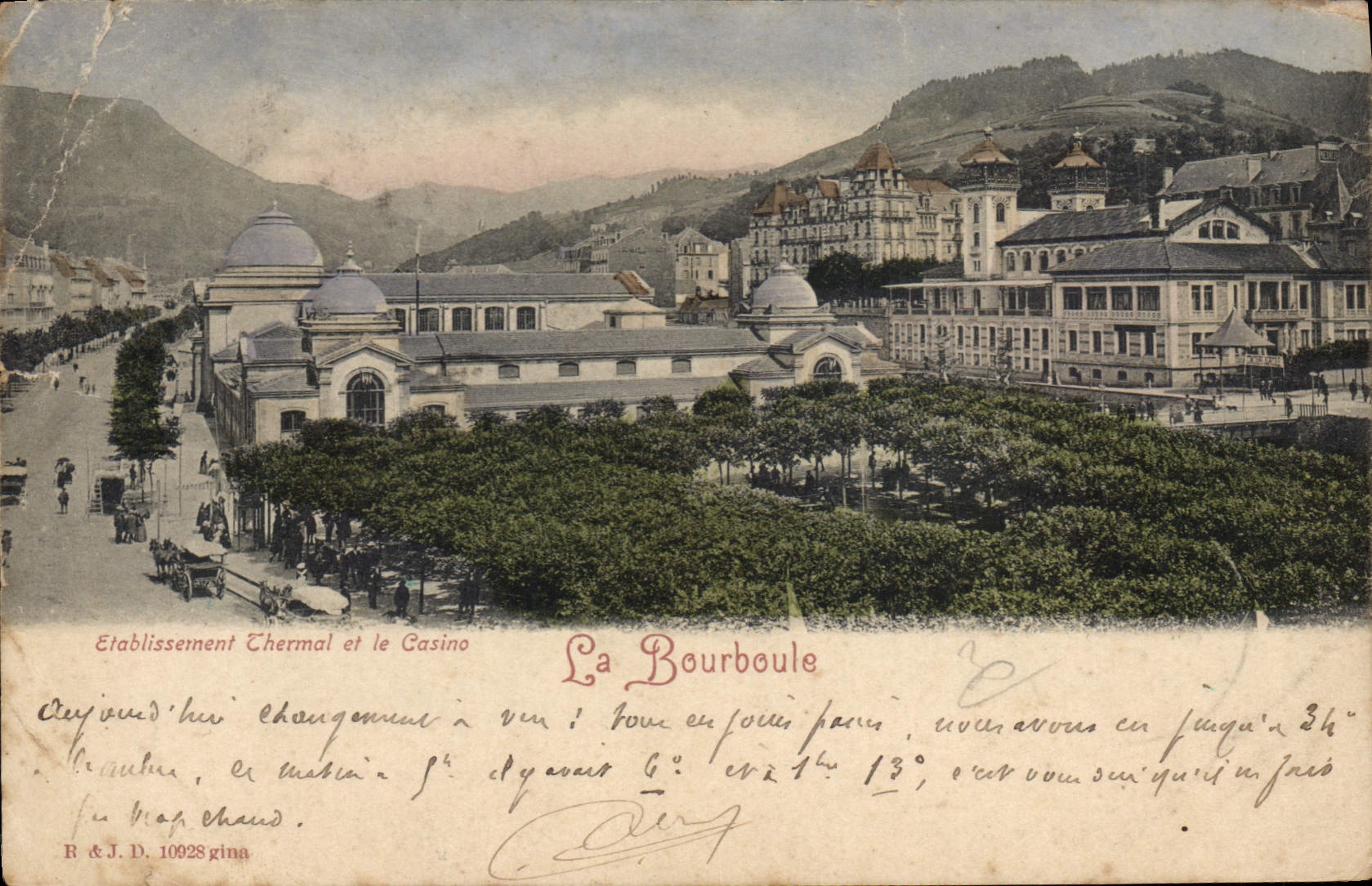 CPA La Bourboule Etablissement thermal Et Le Casino