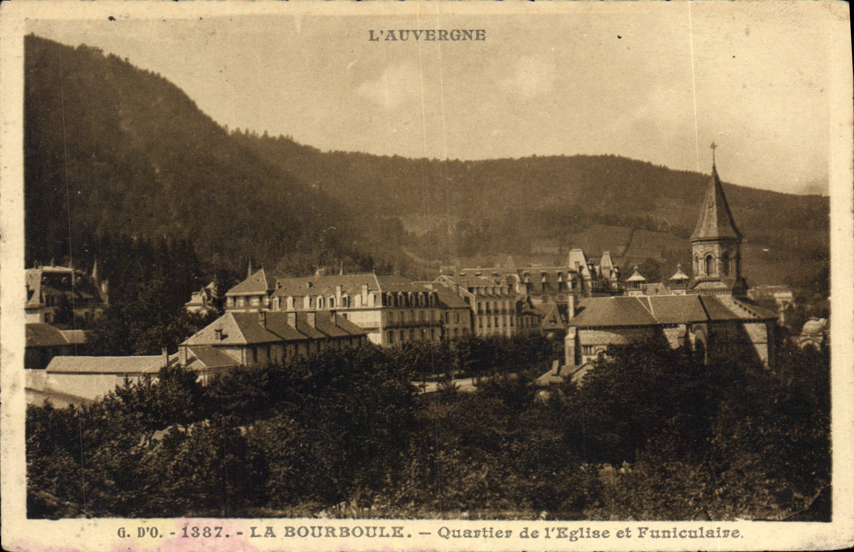 CPA La Bourboule Quartier De I'Eglise Et Funiculaire