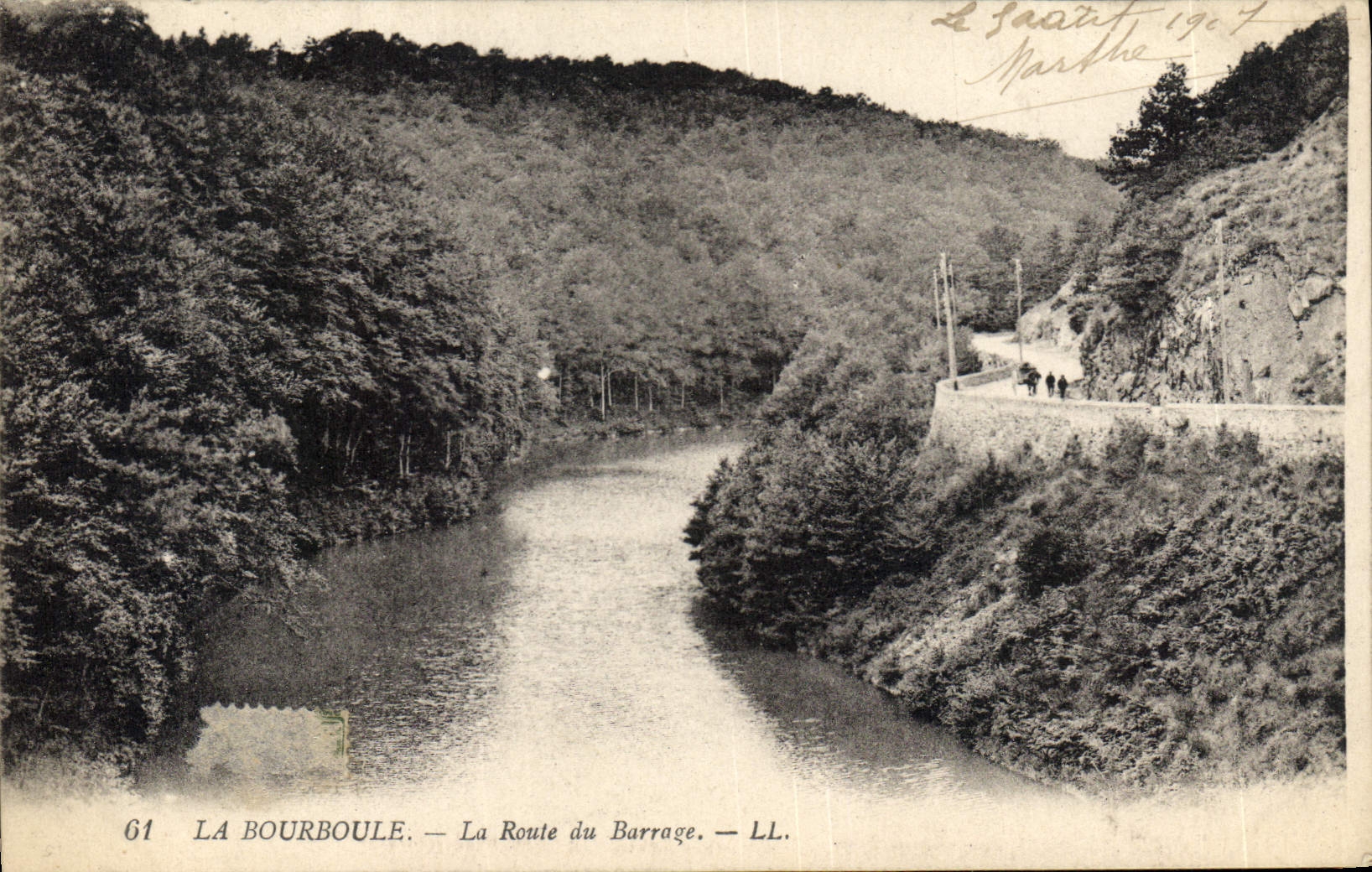 CPA La Bourboule La Route Du Barrage