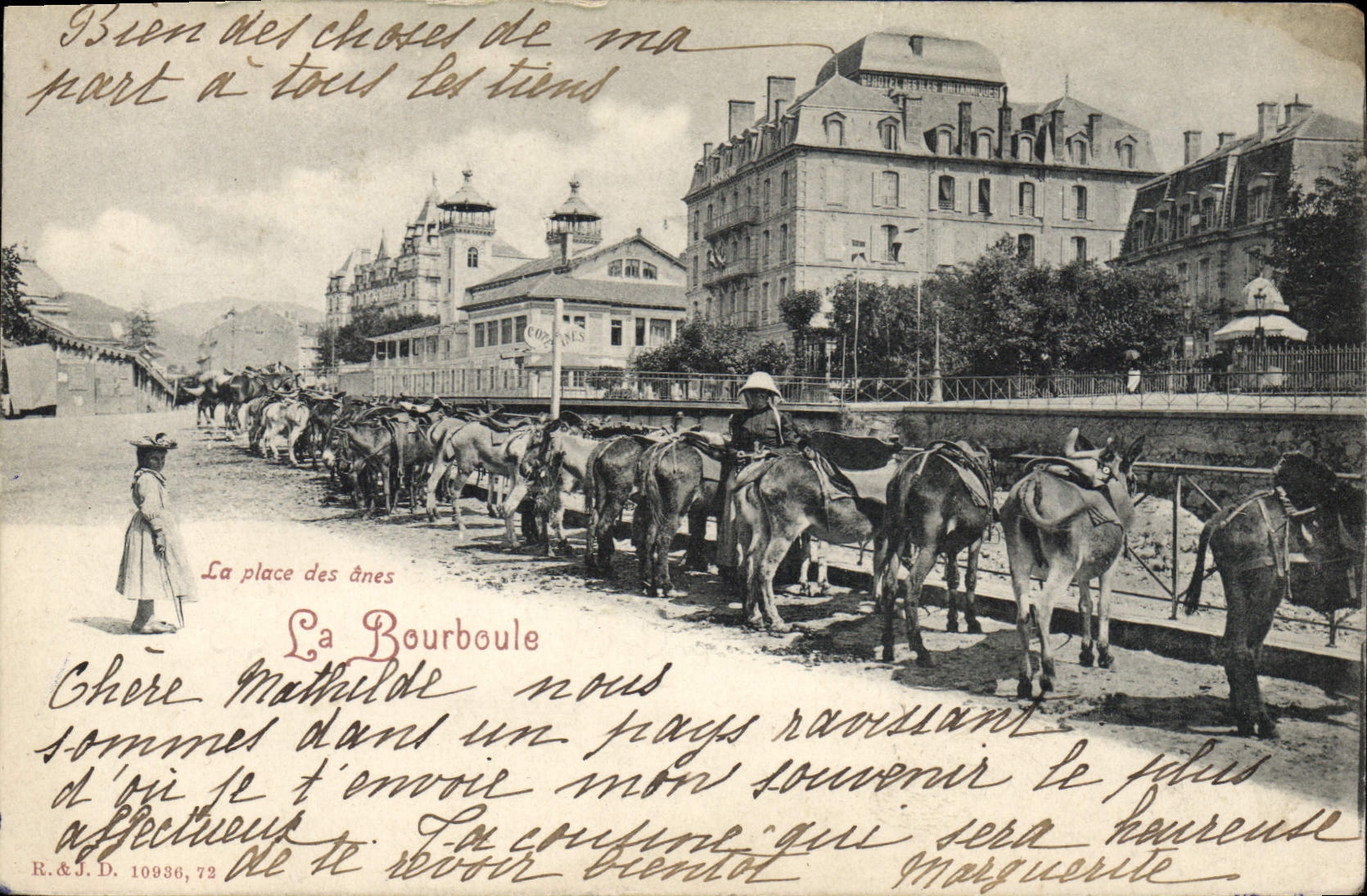 CPA La Bourboule La PLace Des Anes âne