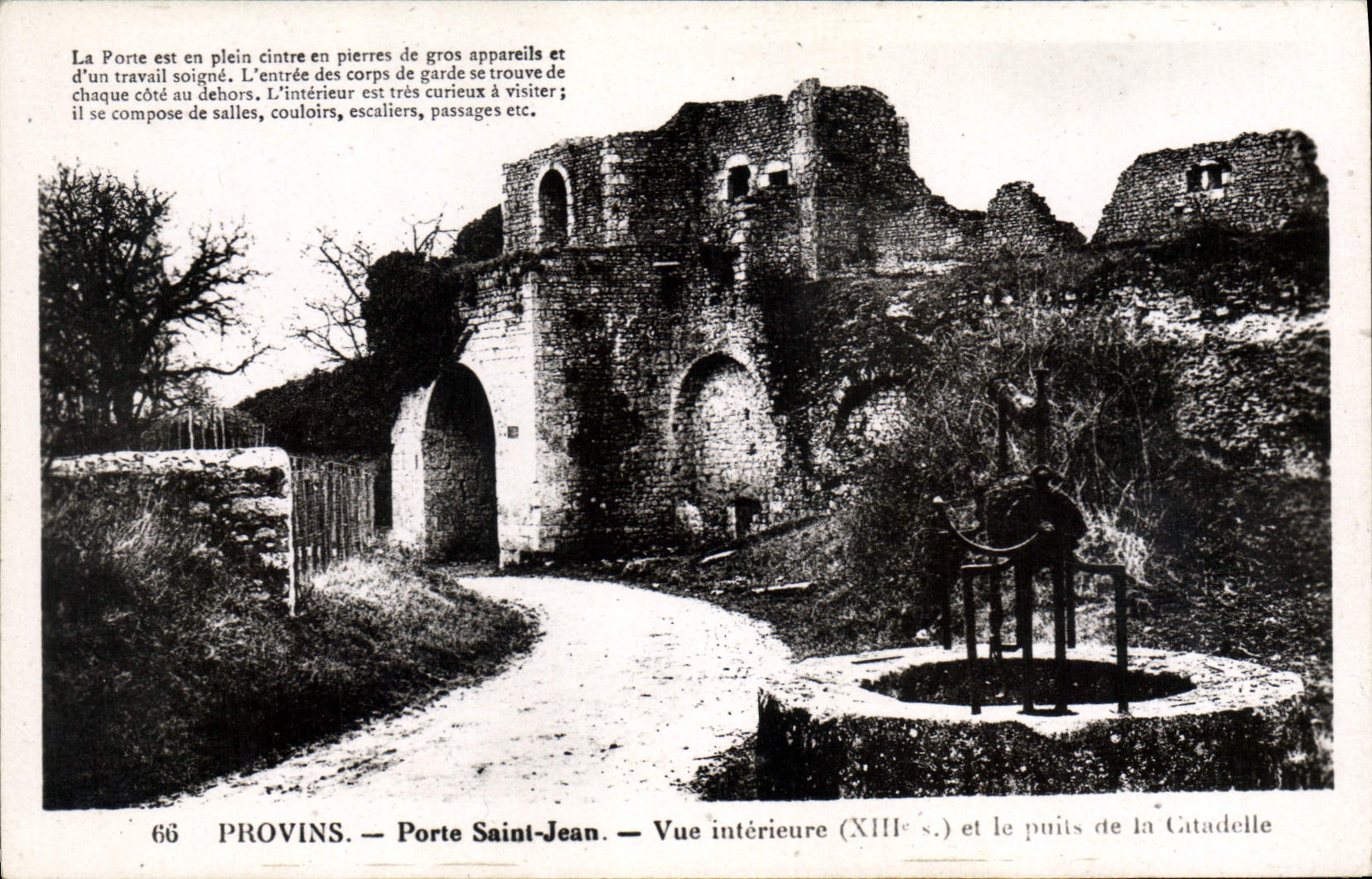 CPA Provins Porte Saint Jean Vue Interieure Et Le Puits De La Citadelle