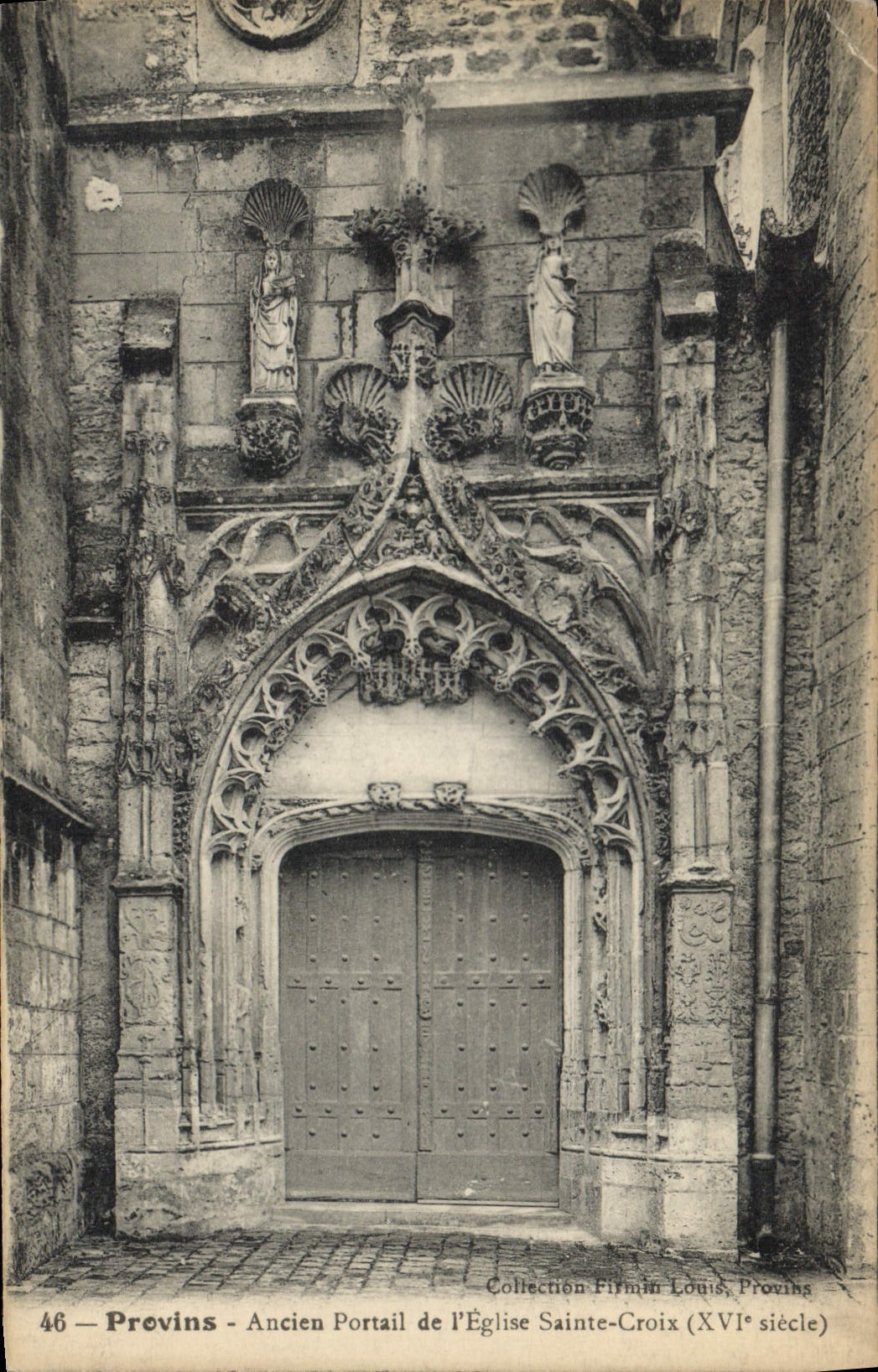 CPA Provins Ancien Portail De I'Eglise Sainte Croix