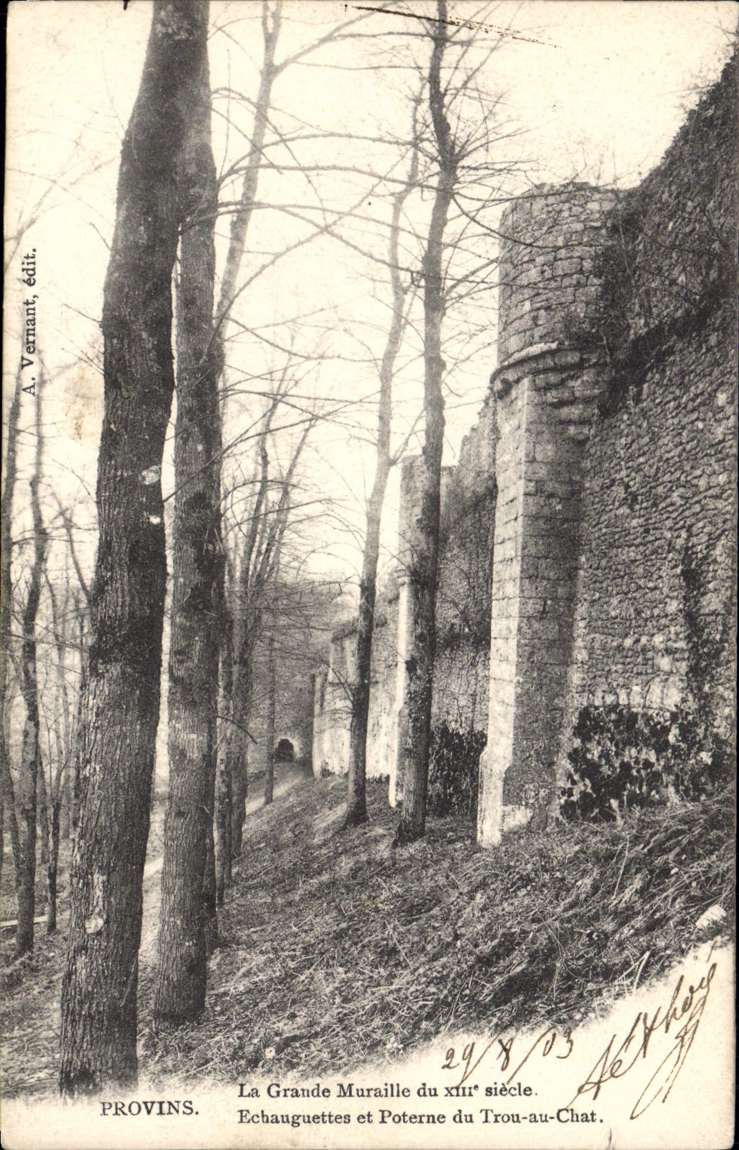 CPA Provins La Grand Muraille echauguettes et poterne du trou au chat