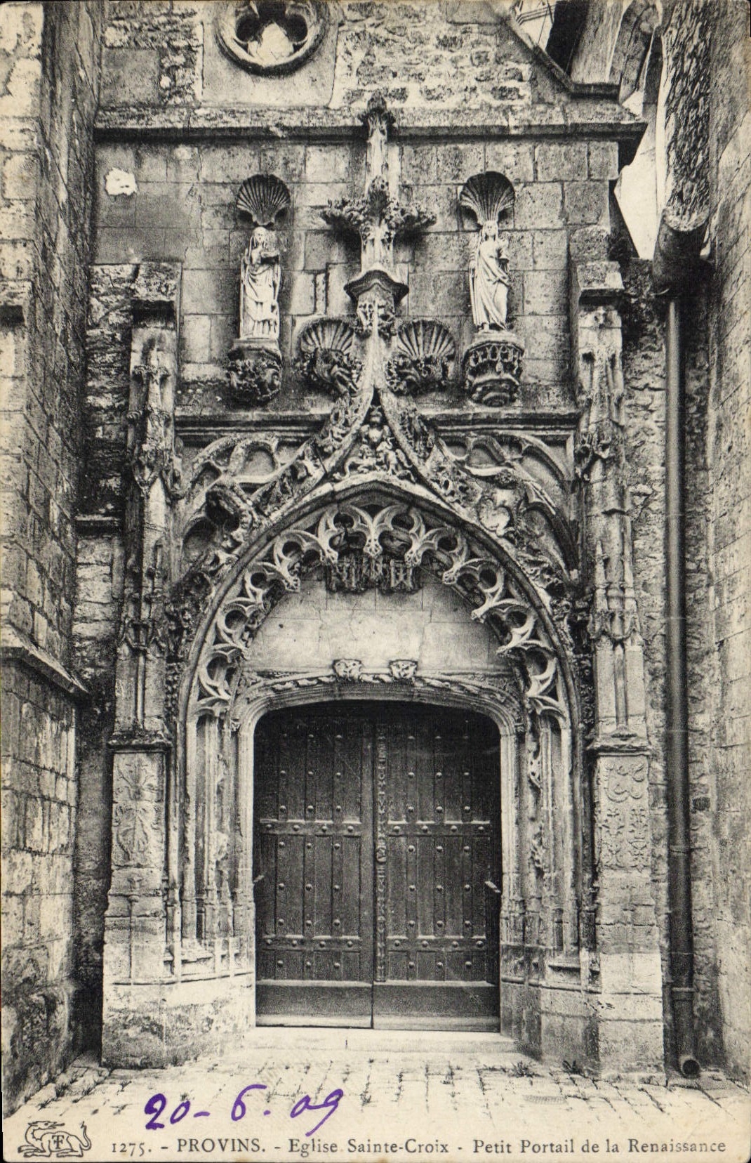 CPA Provins Eglise Sainte Croix Petit Portail De La Renaissance